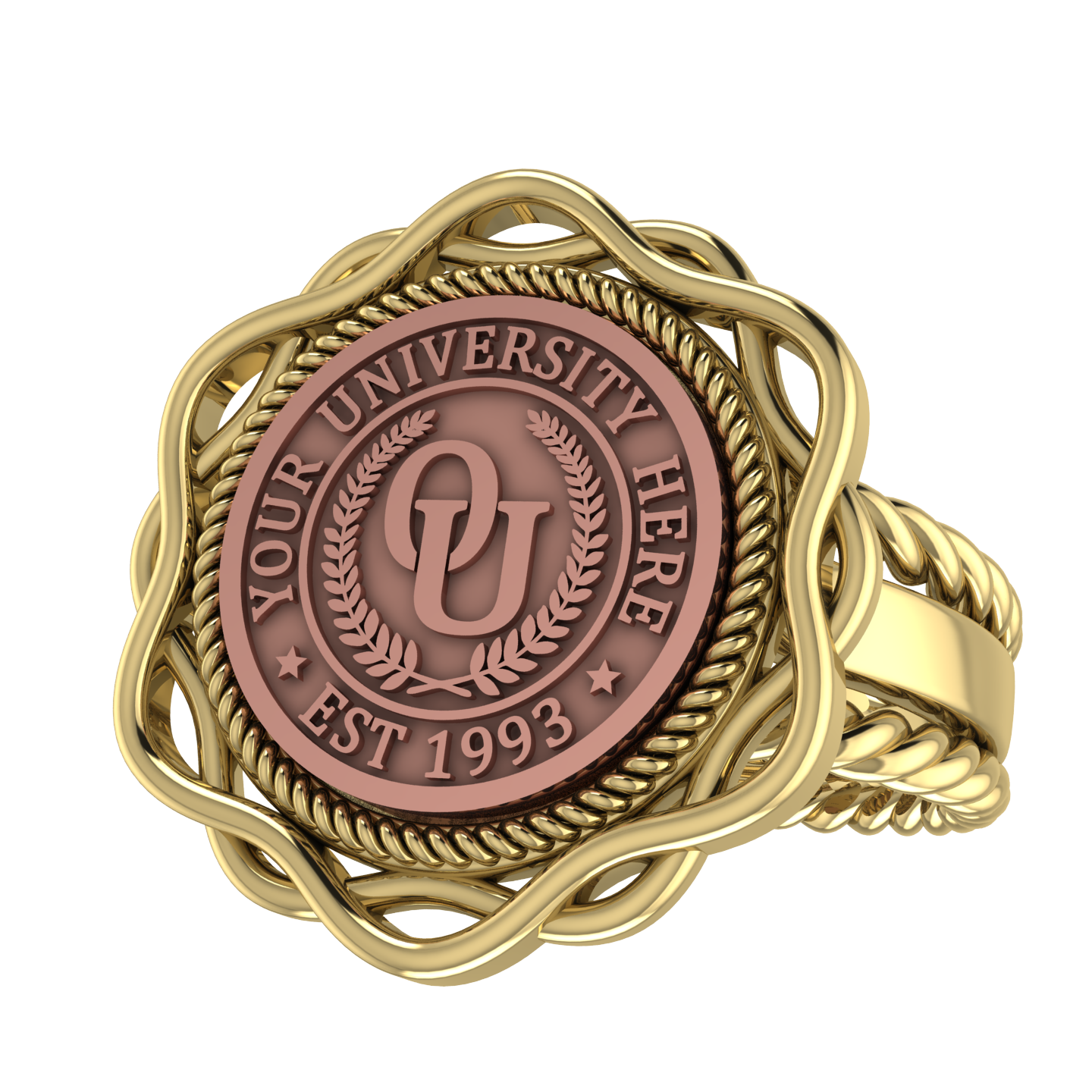Slanga | Rope Edge Band Custom College Ring