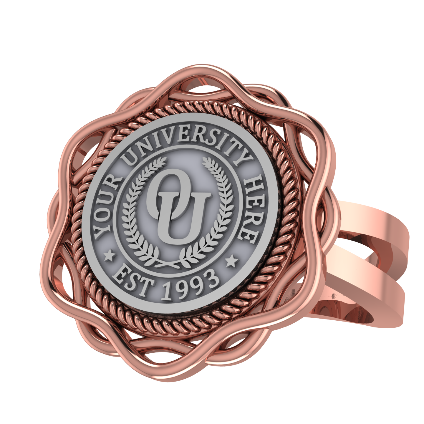 Slanga | Knife Edge Band Custom Collage Ring