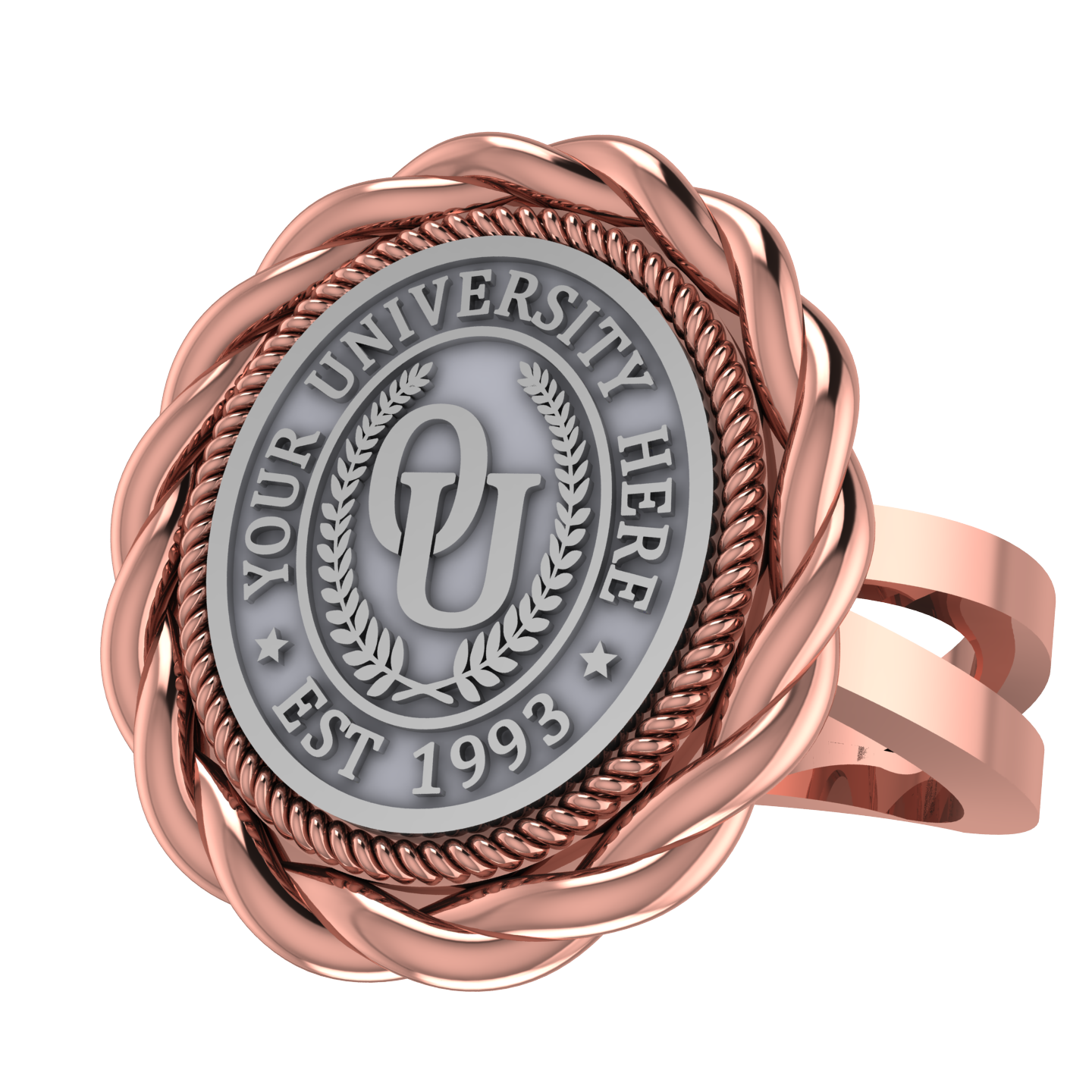 Melipat | Knife Edge Band Custom Collage Ring