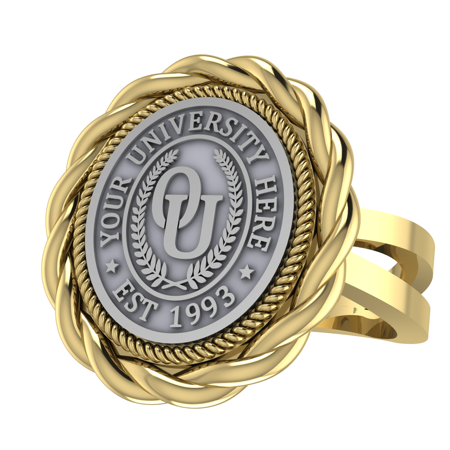 Melipat | Knife Edge Band Custom Collage Ring