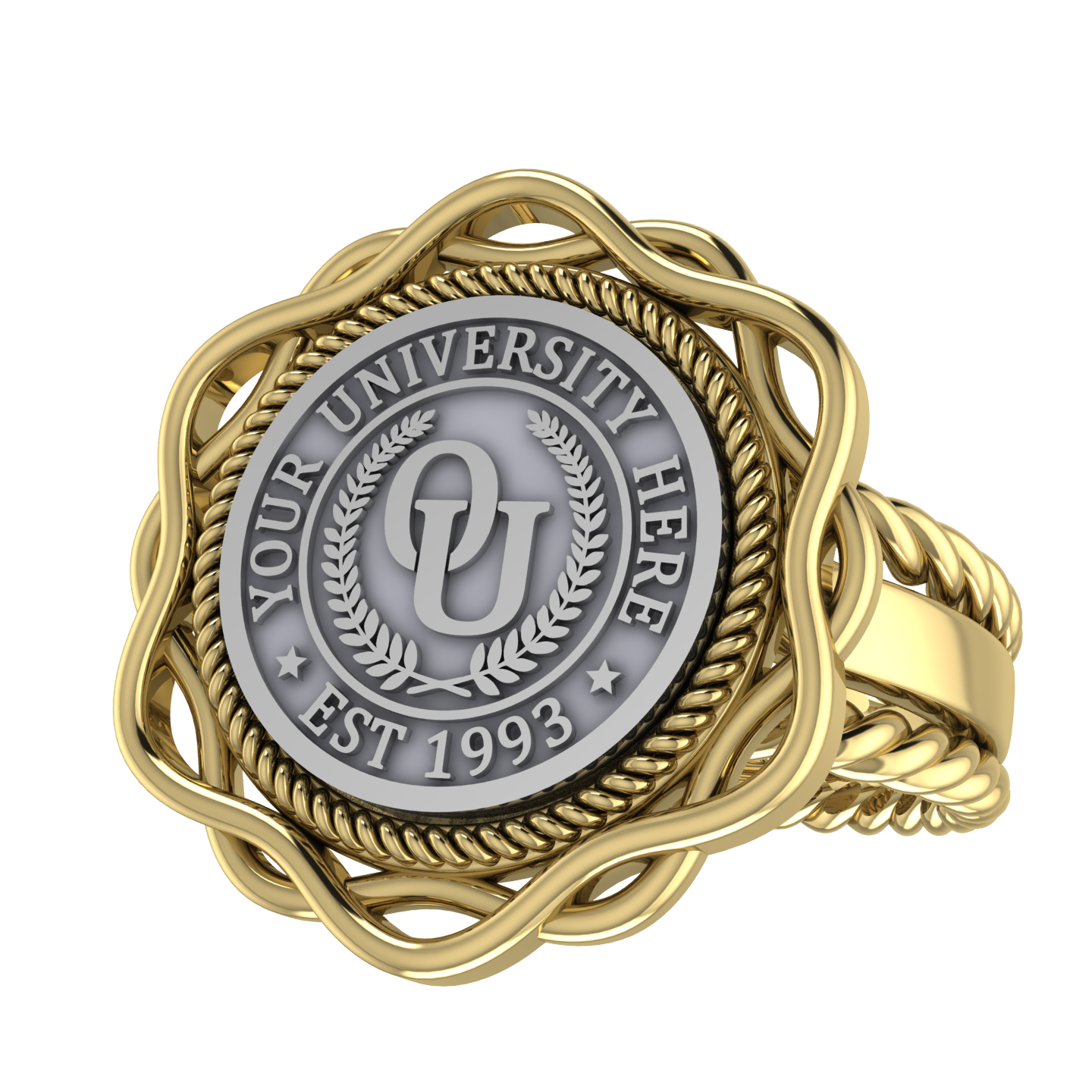 Slanga | Rope Edge Band Custom Collage Ring