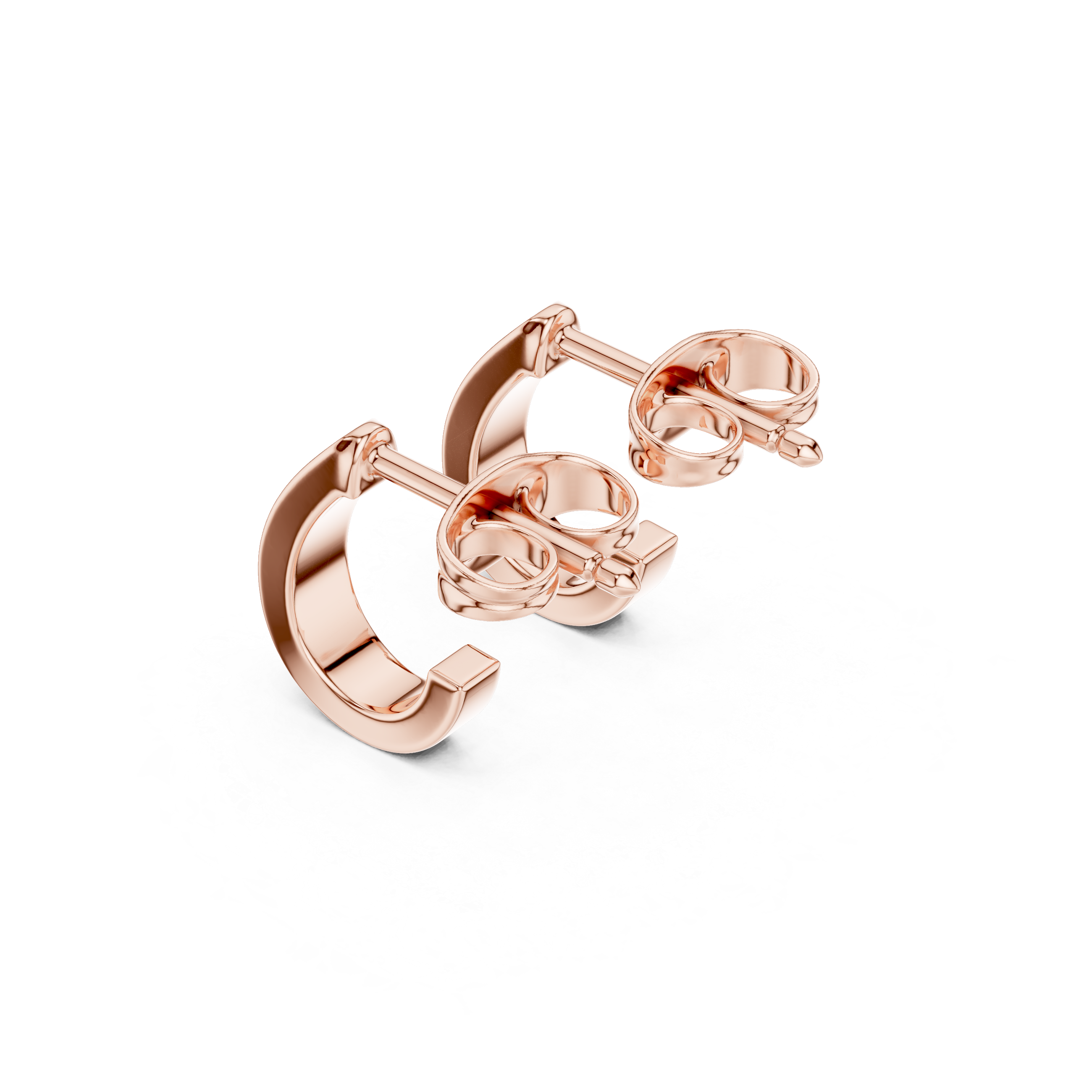 Channel Set Diamond Huggie Hoop Earrings