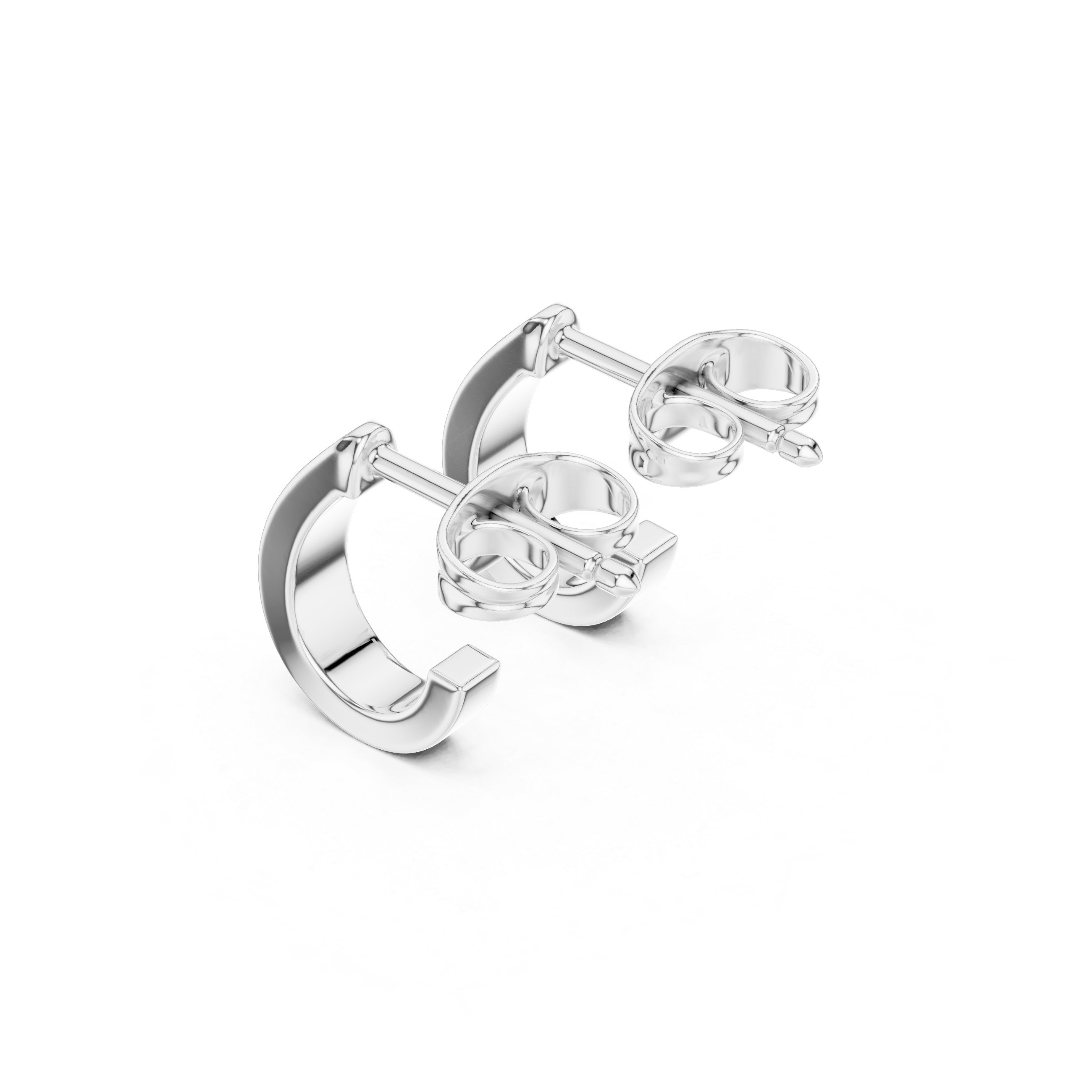 Channel Set Diamond Huggie Hoop Earrings