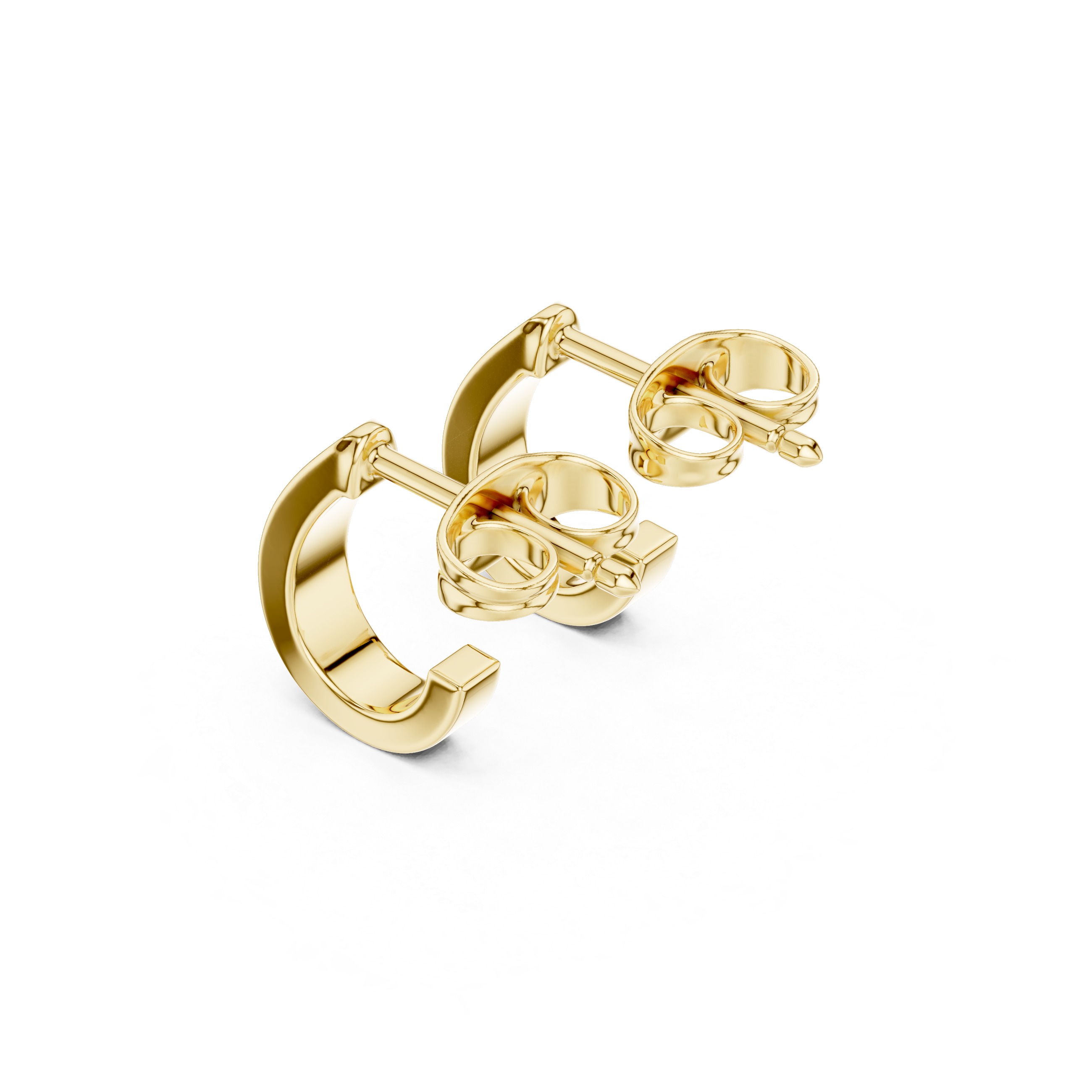 Channel Set Diamond Huggie Hoop Earrings