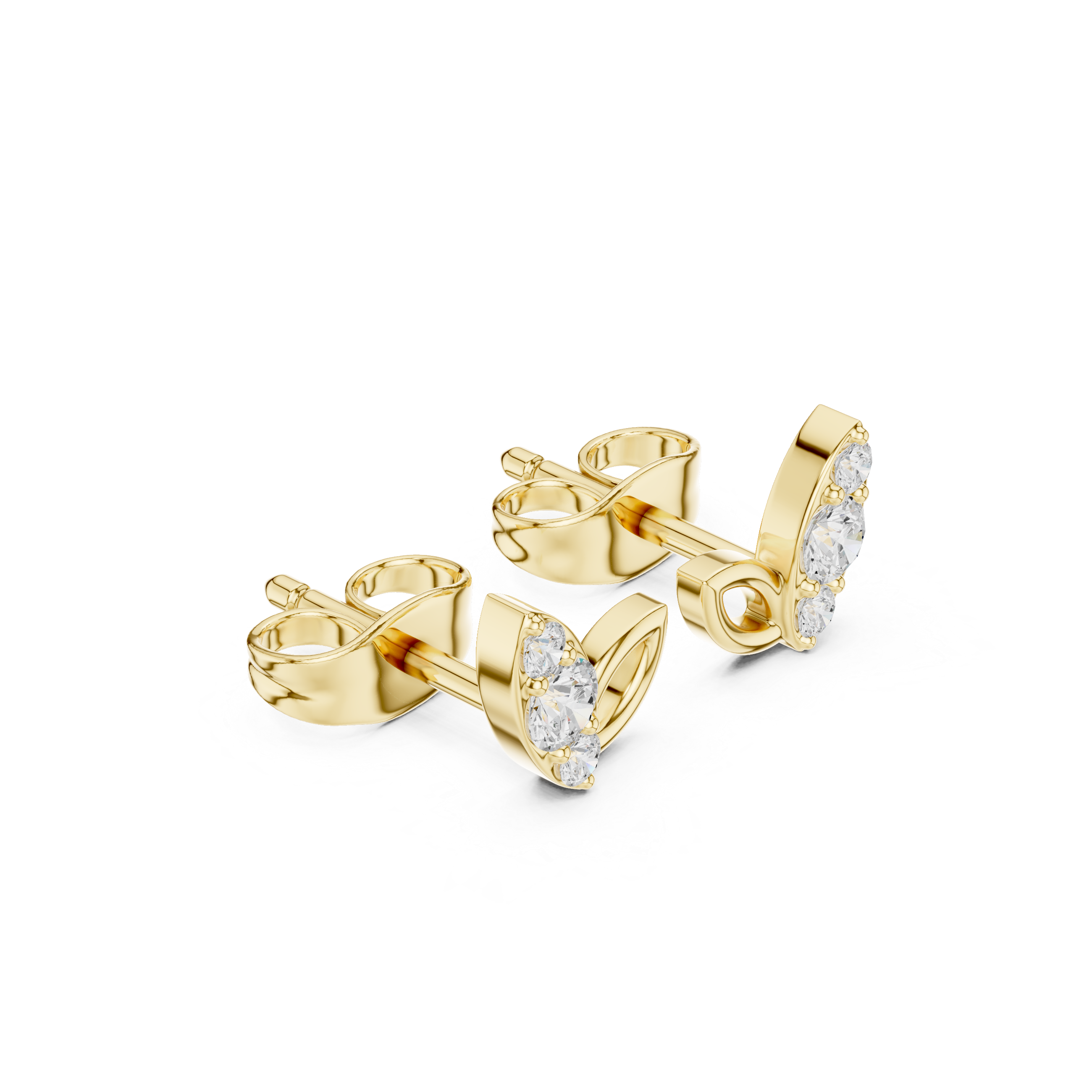 Leaf-Inspired Diamond Stud Earrings