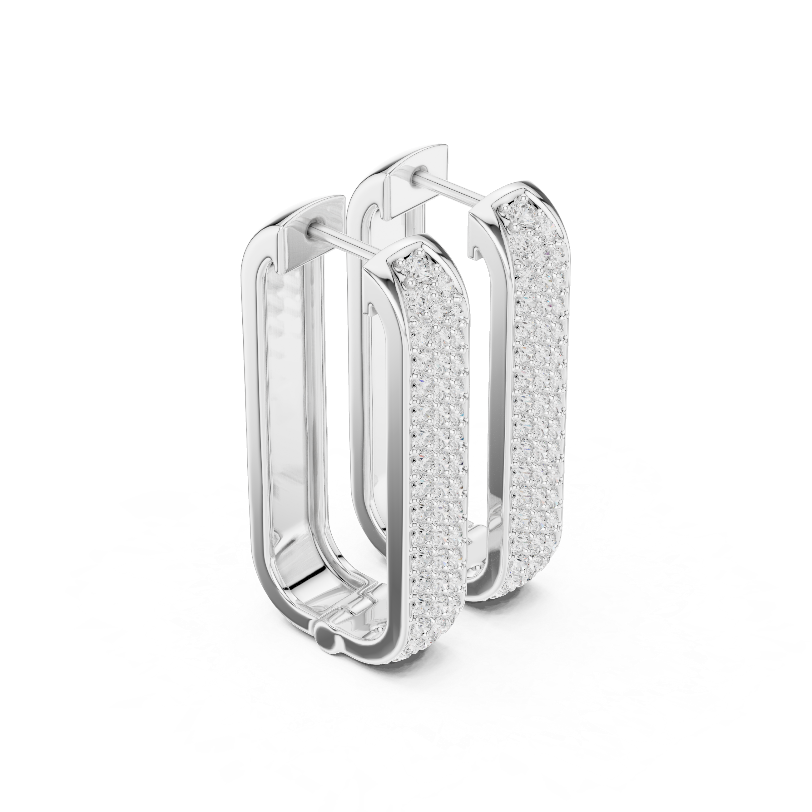 Vertical Diamond Bar Stud Earrings