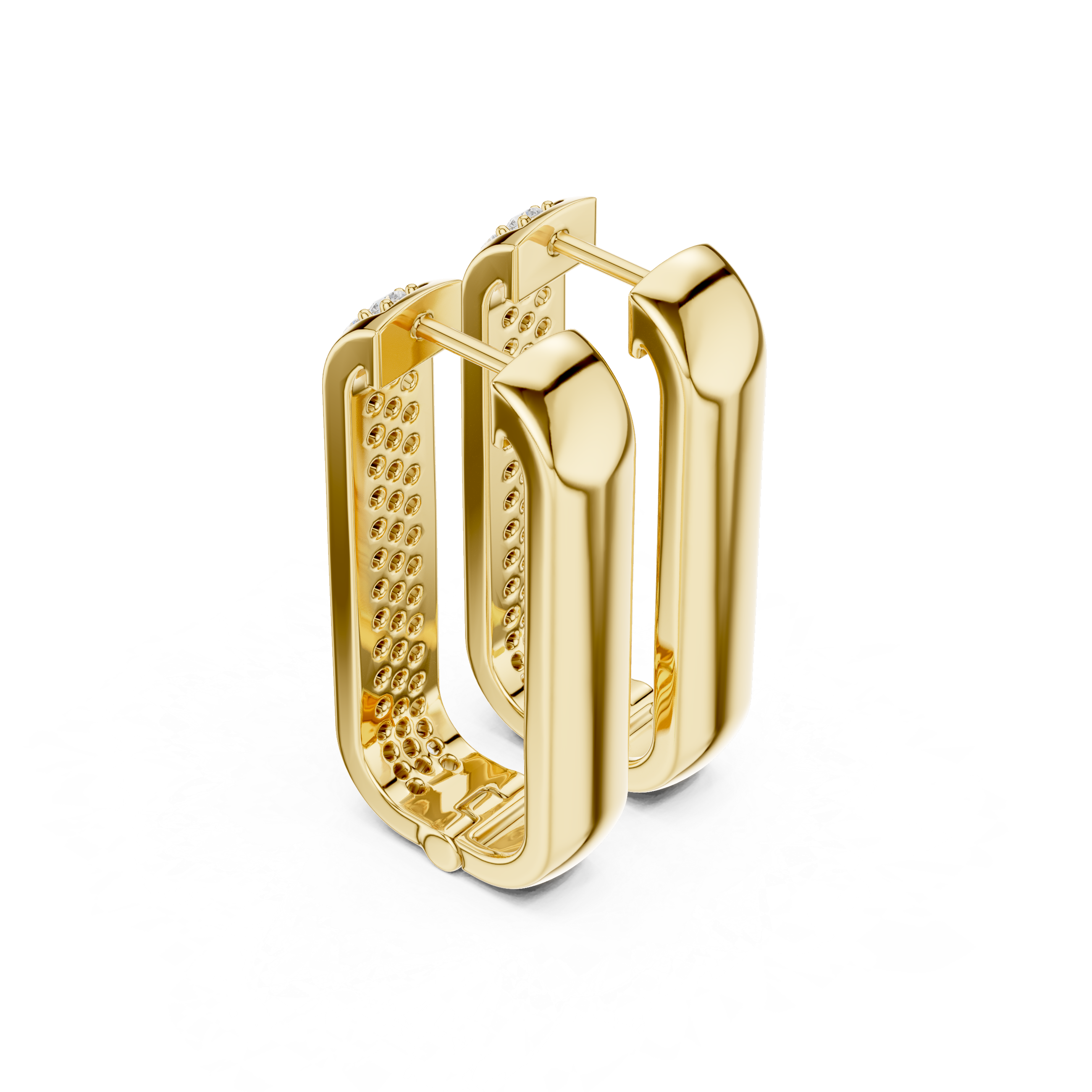 Vertical Diamond Bar Stud Earrings