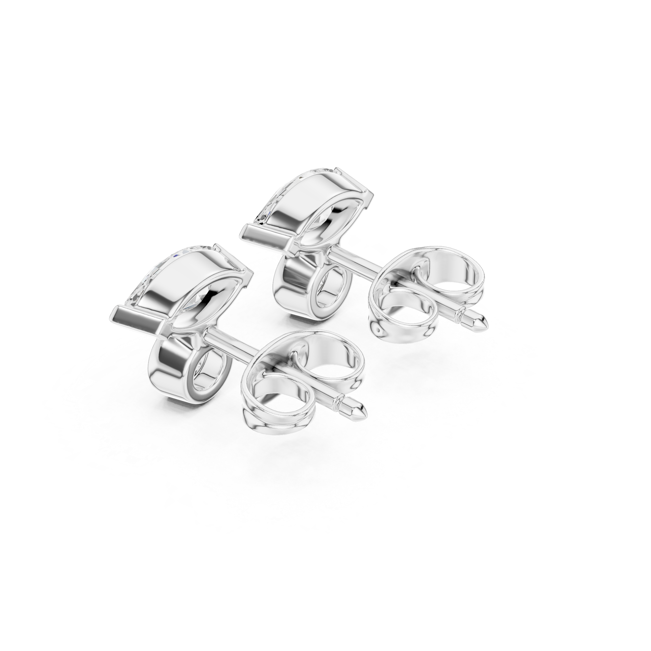 Marquise & Round Diamond Duo Stud Earrings