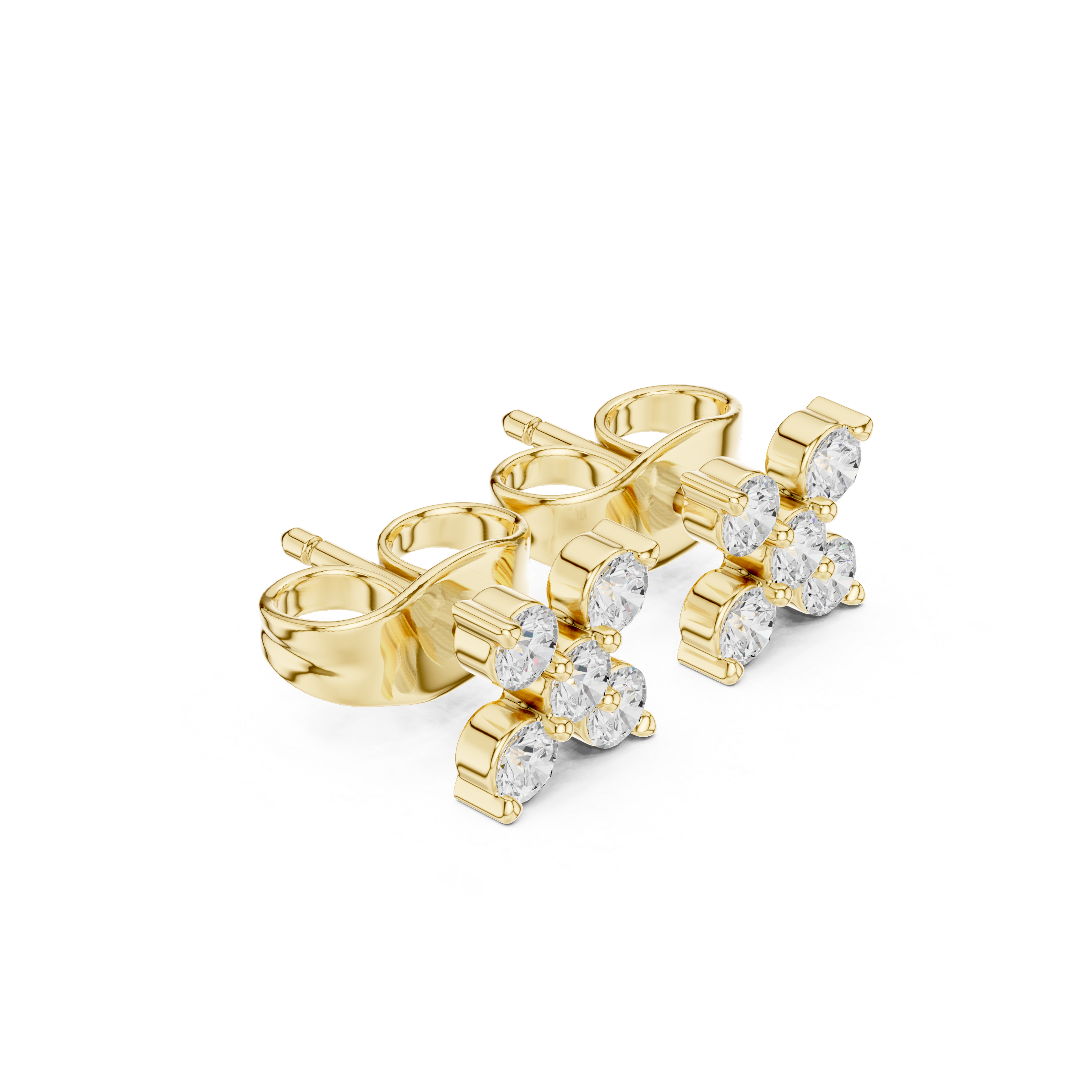 Classic Cluster Diamond Stud Earrings