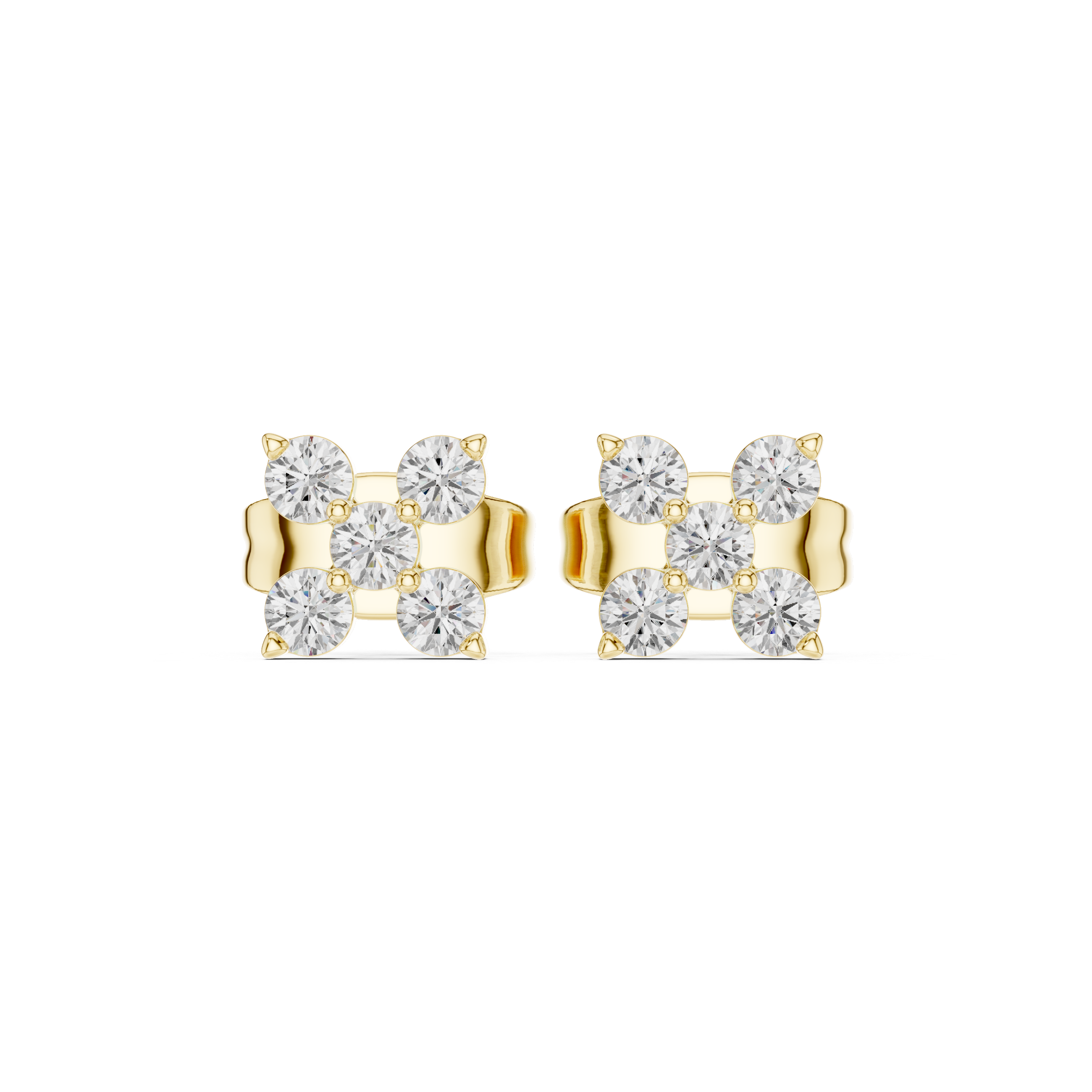 Classic Cluster Diamond Stud Earrings