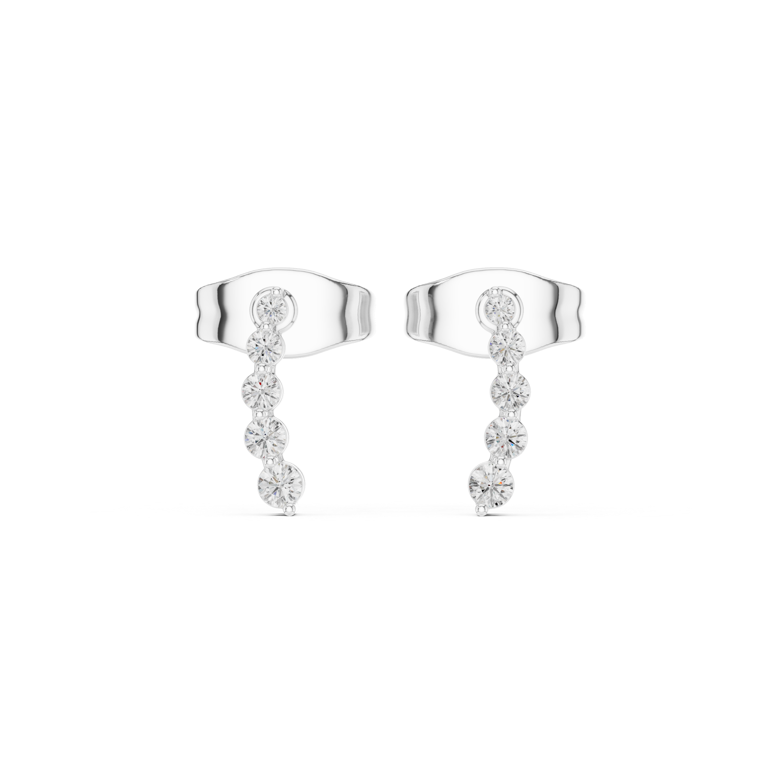 Minimal Drop Diamond Bar Earrings