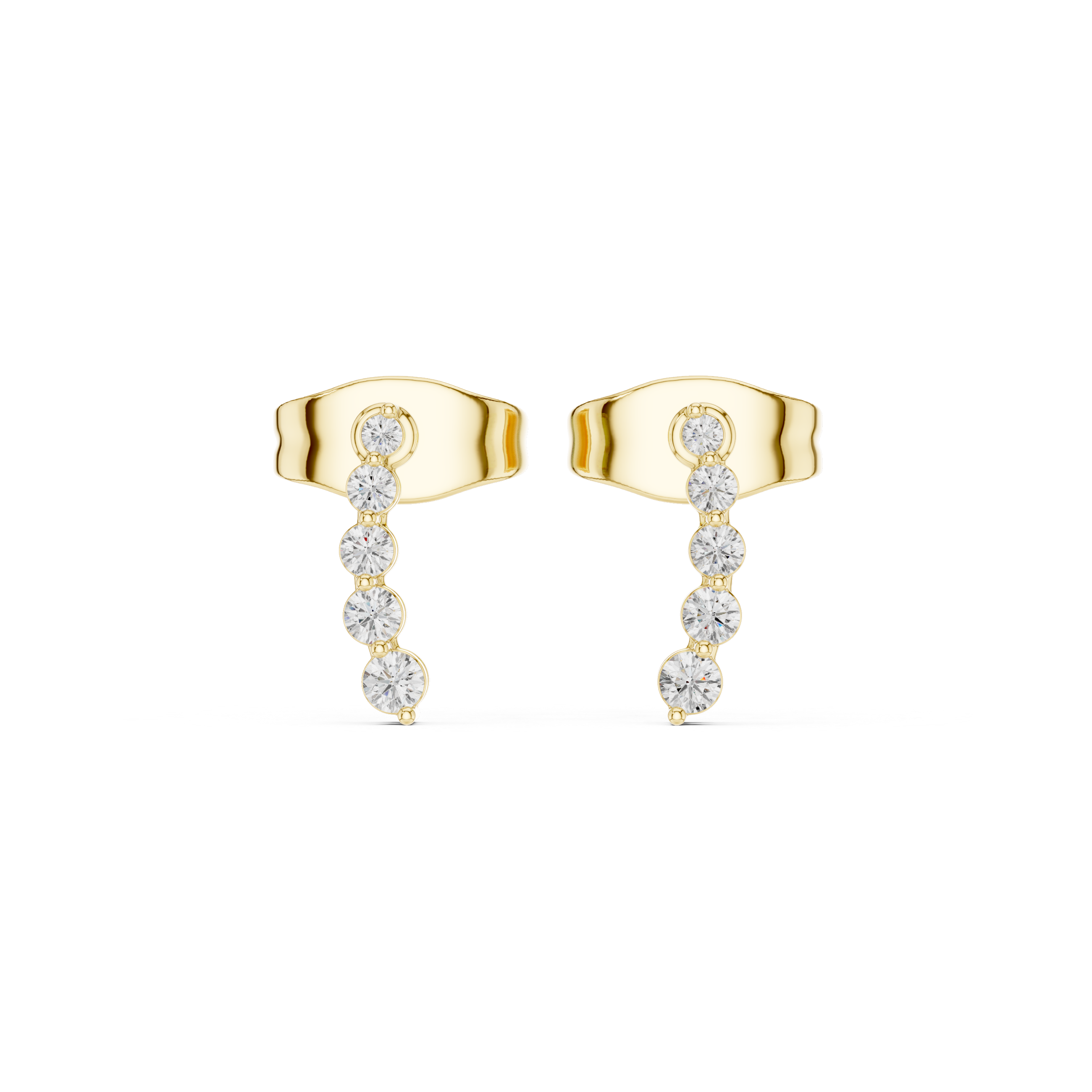 Minimal Drop Diamond Bar Earrings