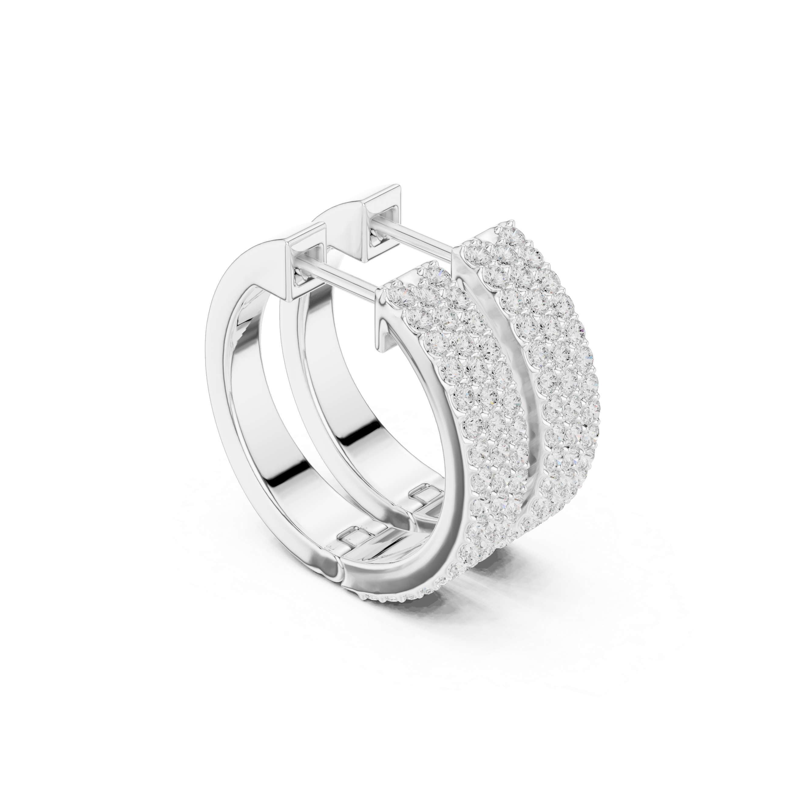 Full Pavé Diamond Hoop Earrings