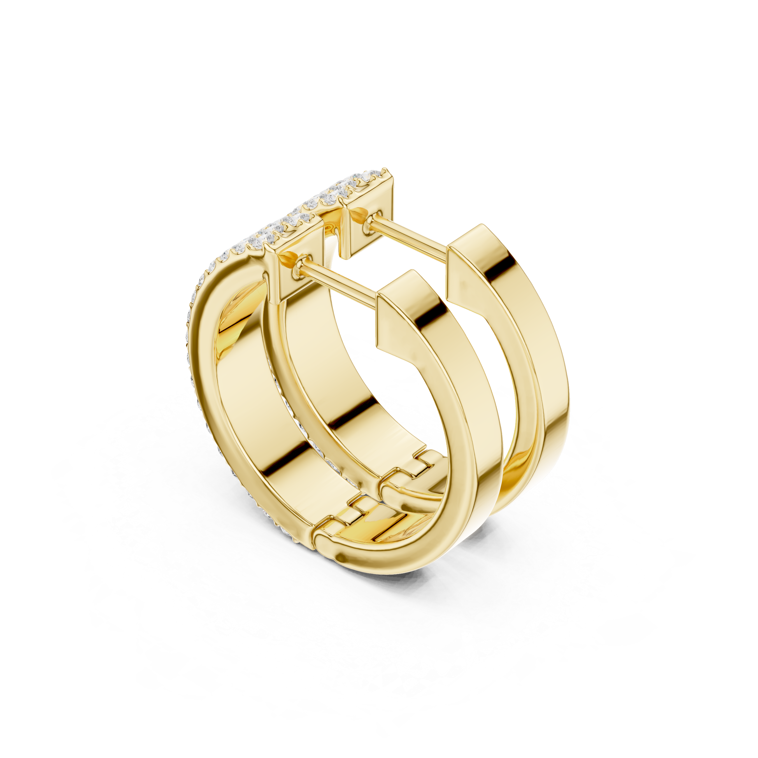 Full Pavé Diamond Hoop Earrings
