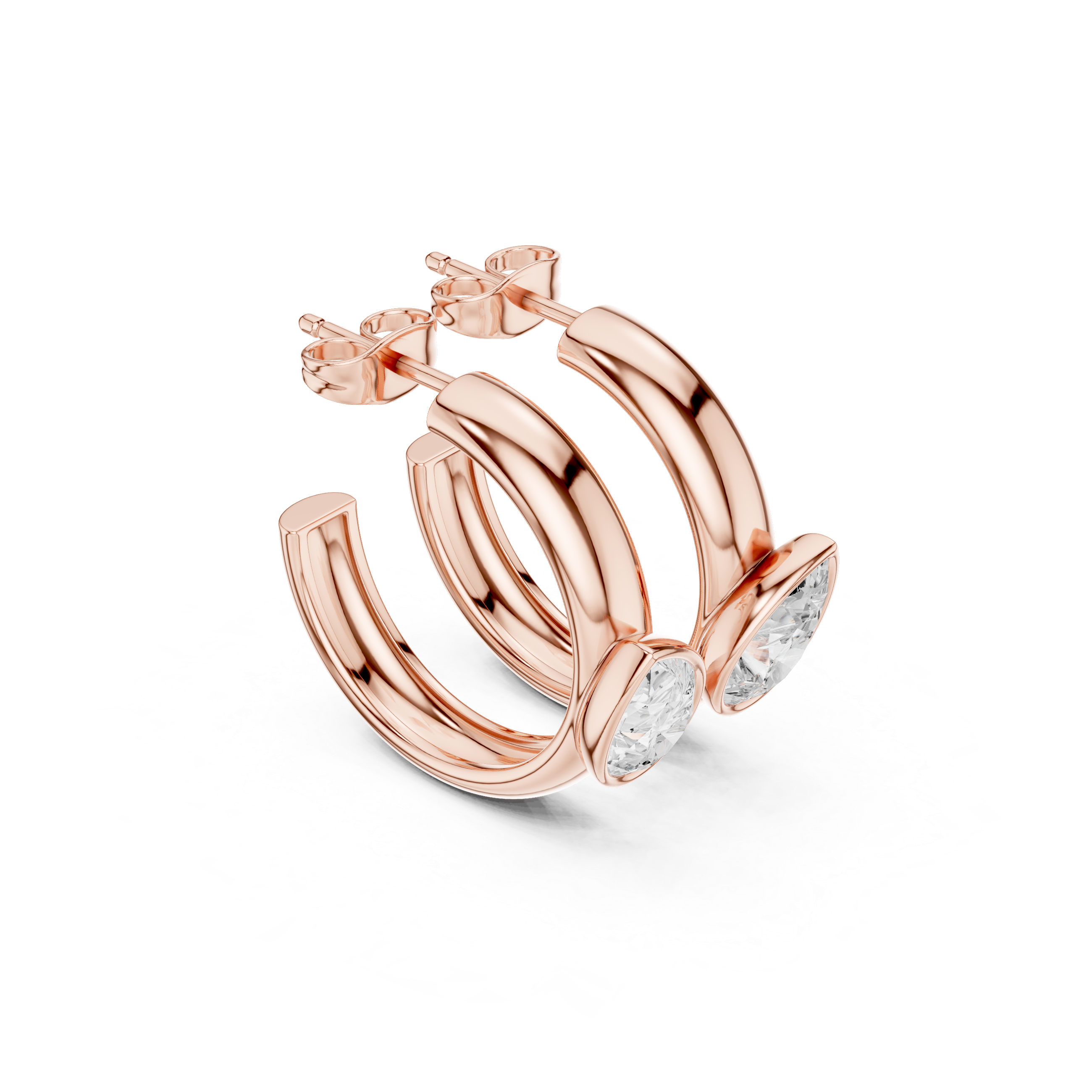 Pear Cut Solitaire Hoop Earrings