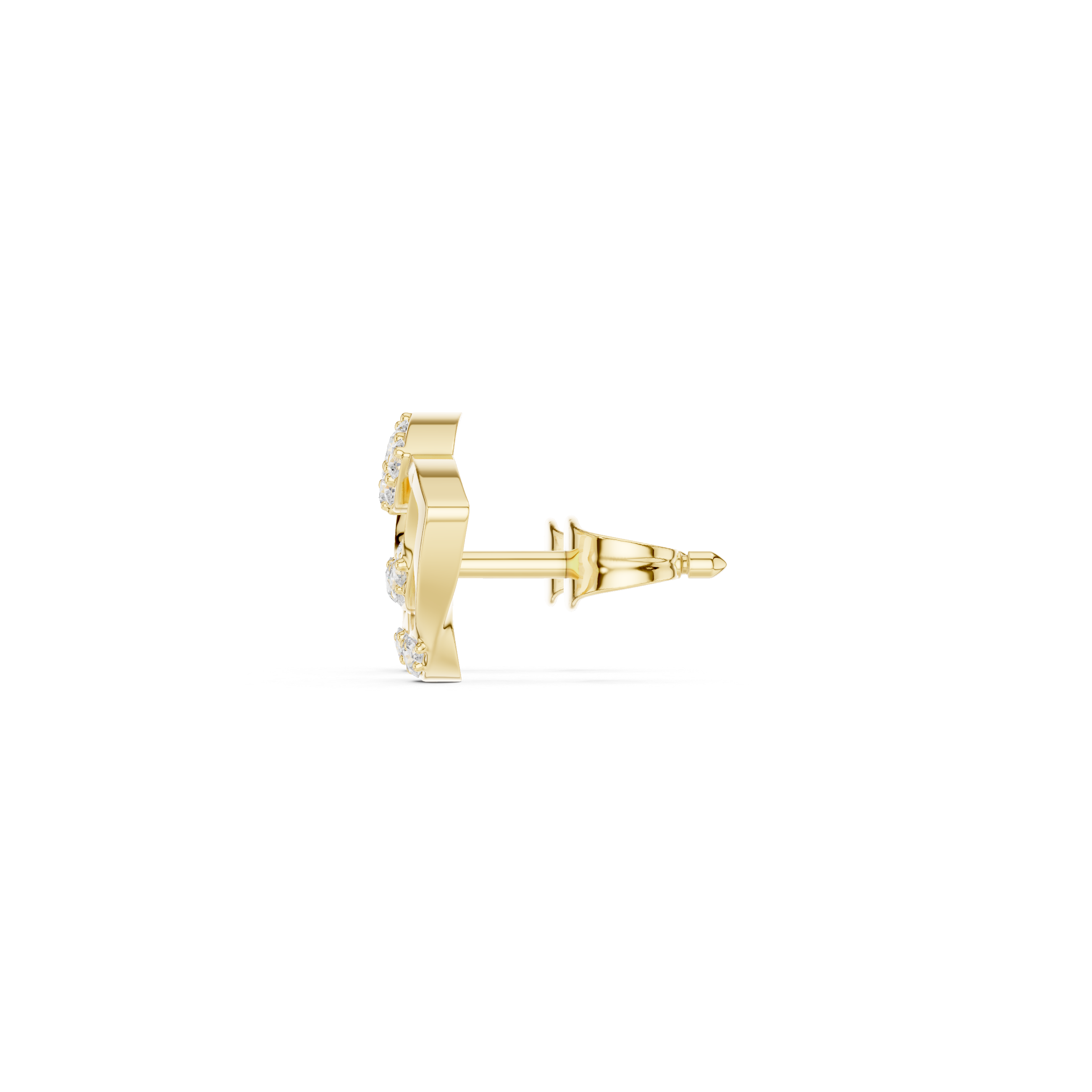 Modern Layered Geometric Diamond Stud Earrings