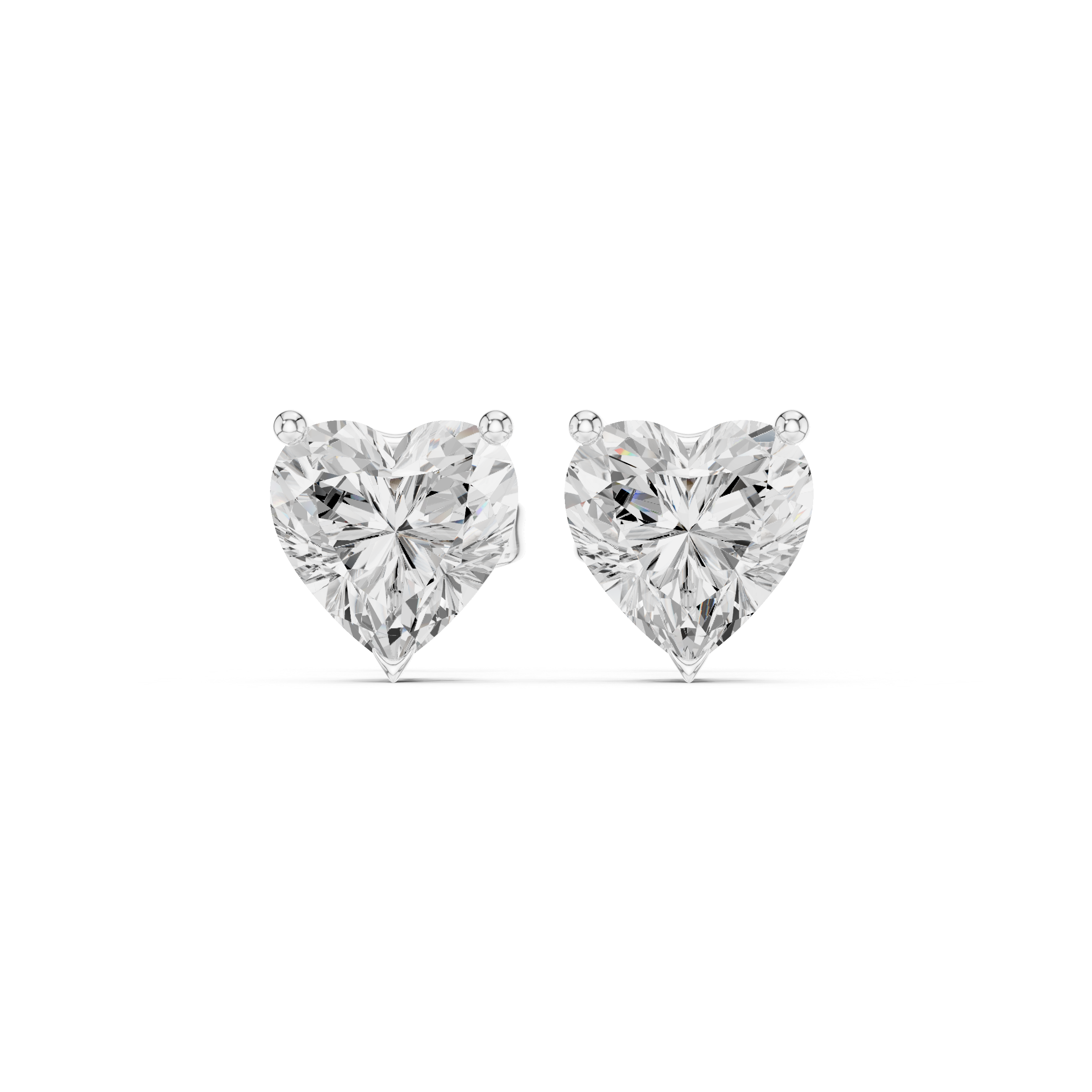 Heart Cut Solitaire Stud Earrings