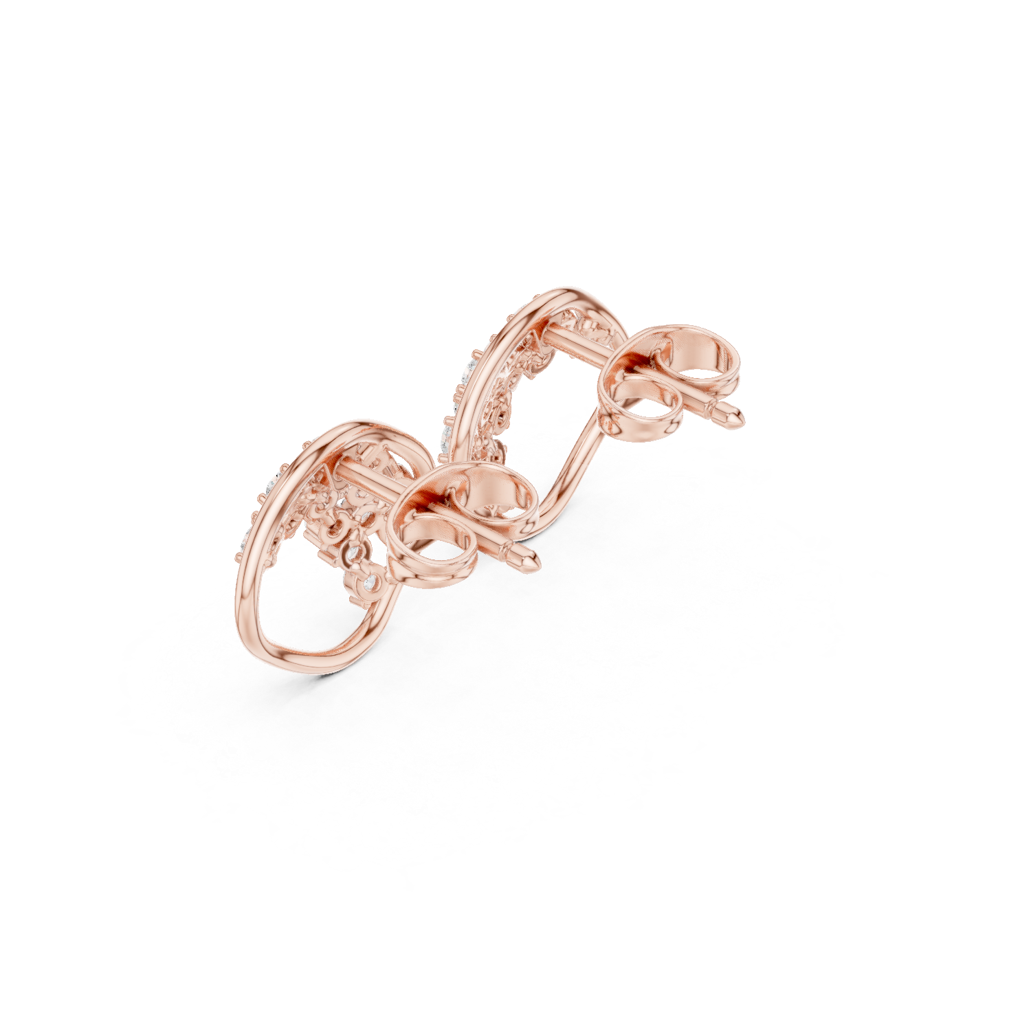 Floral Cluster Diamond Stud Earrings
