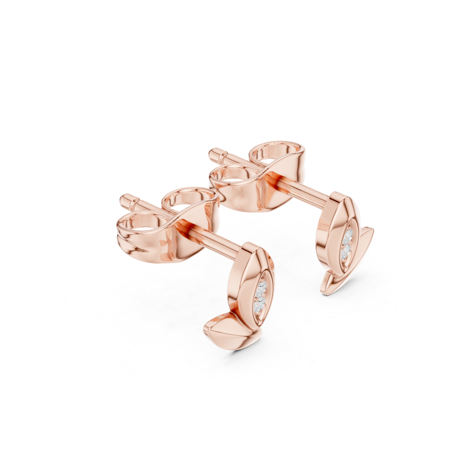 Minimal Marquise Diamond Stud Earrings