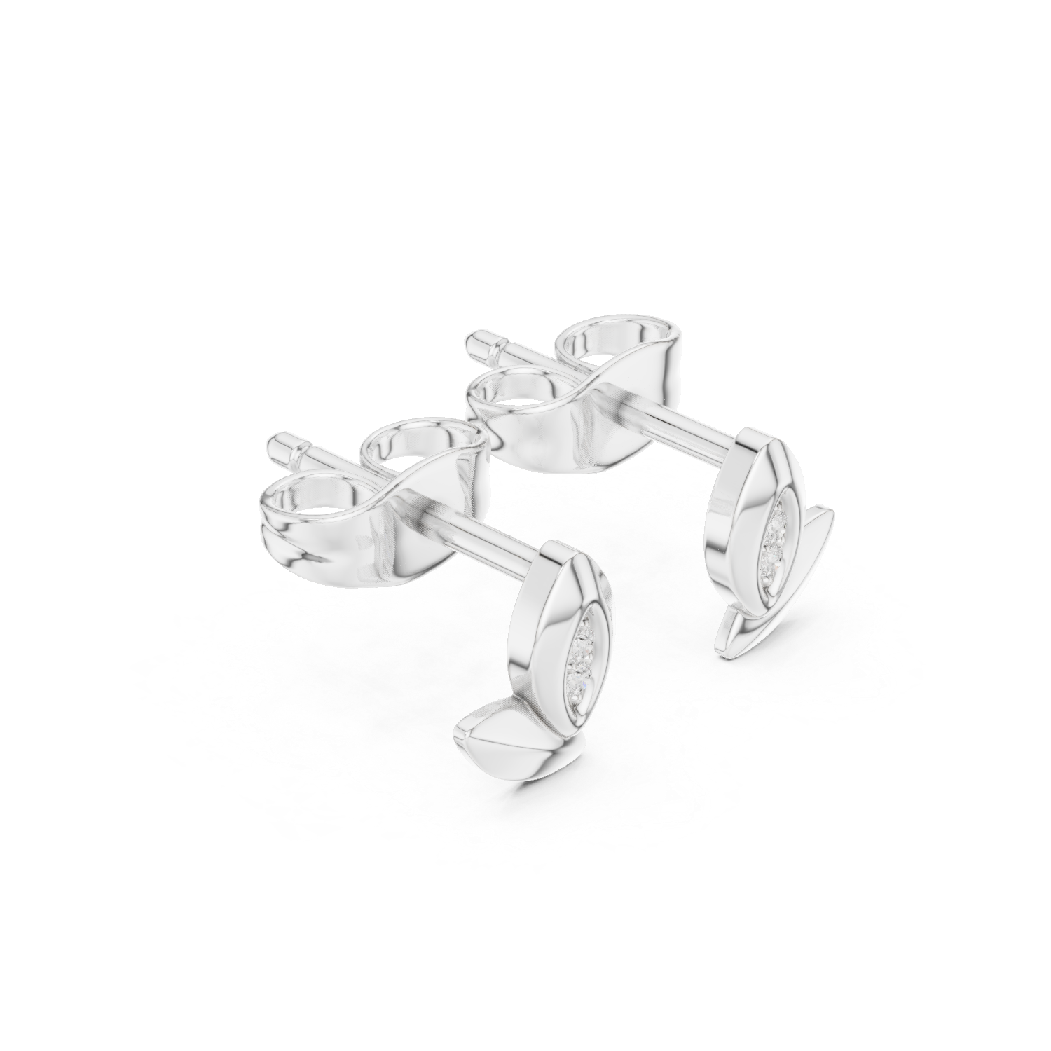 Minimal Marquise Diamond Stud Earrings