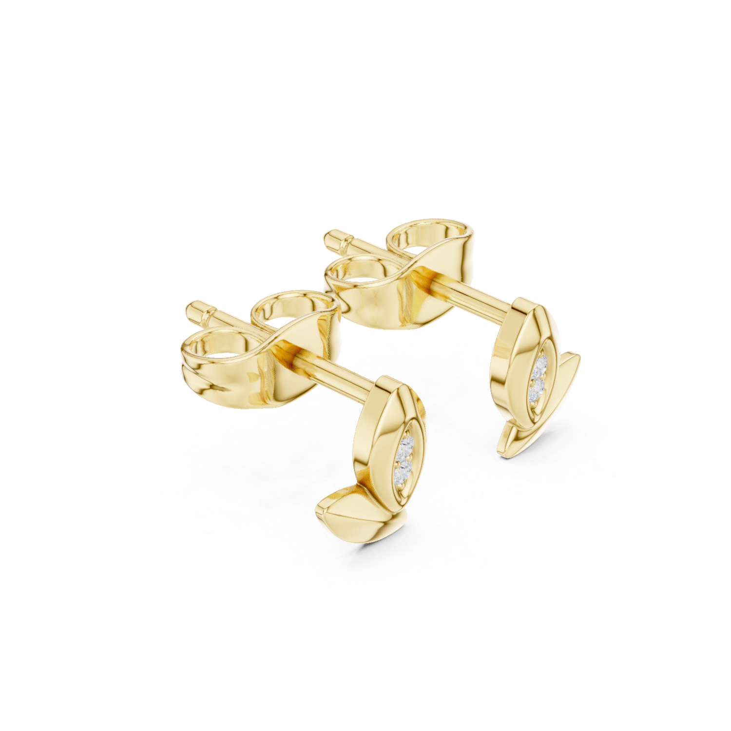 Minimal Marquise Diamond Stud Earrings