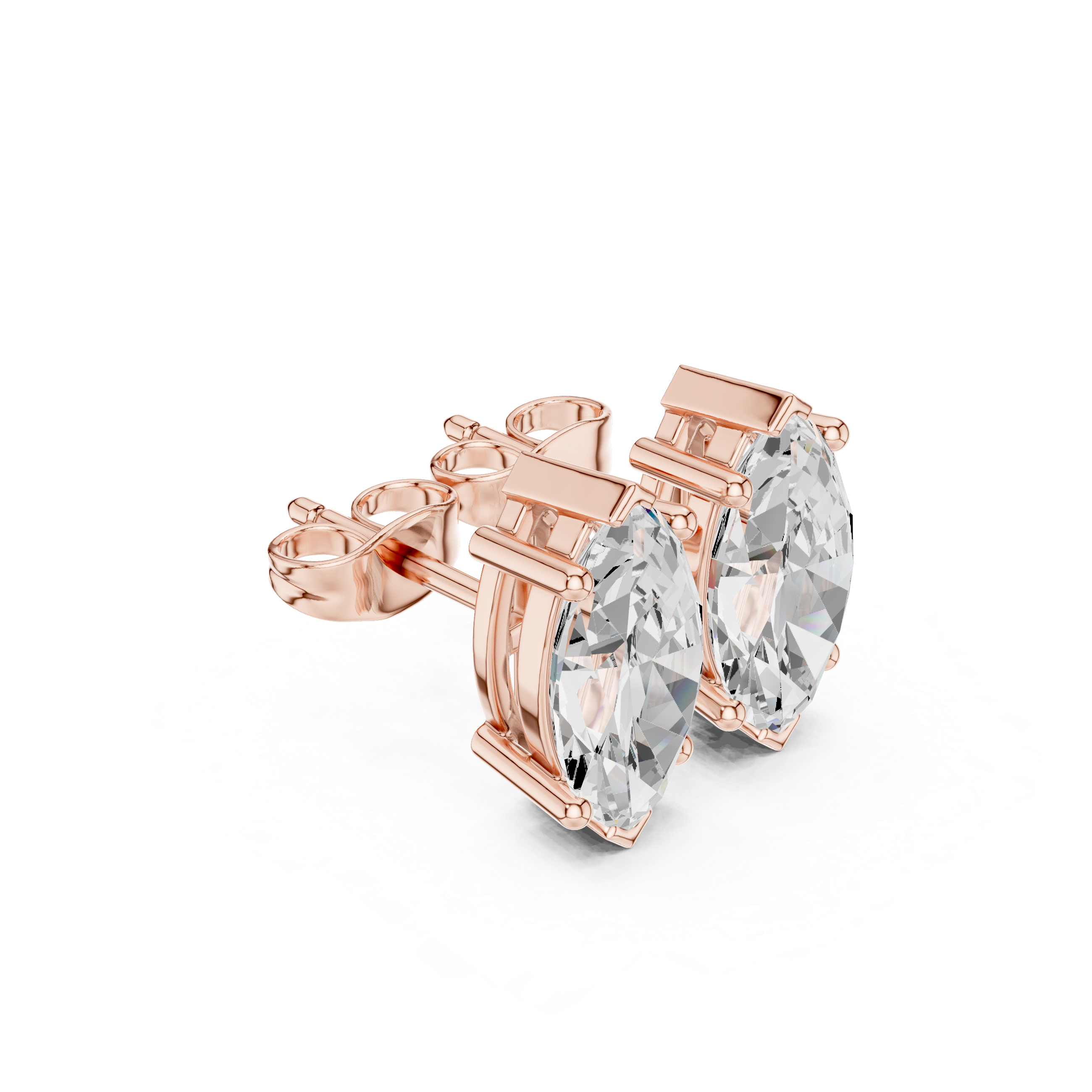 Marquise Cut Solitaire Stud Earrings