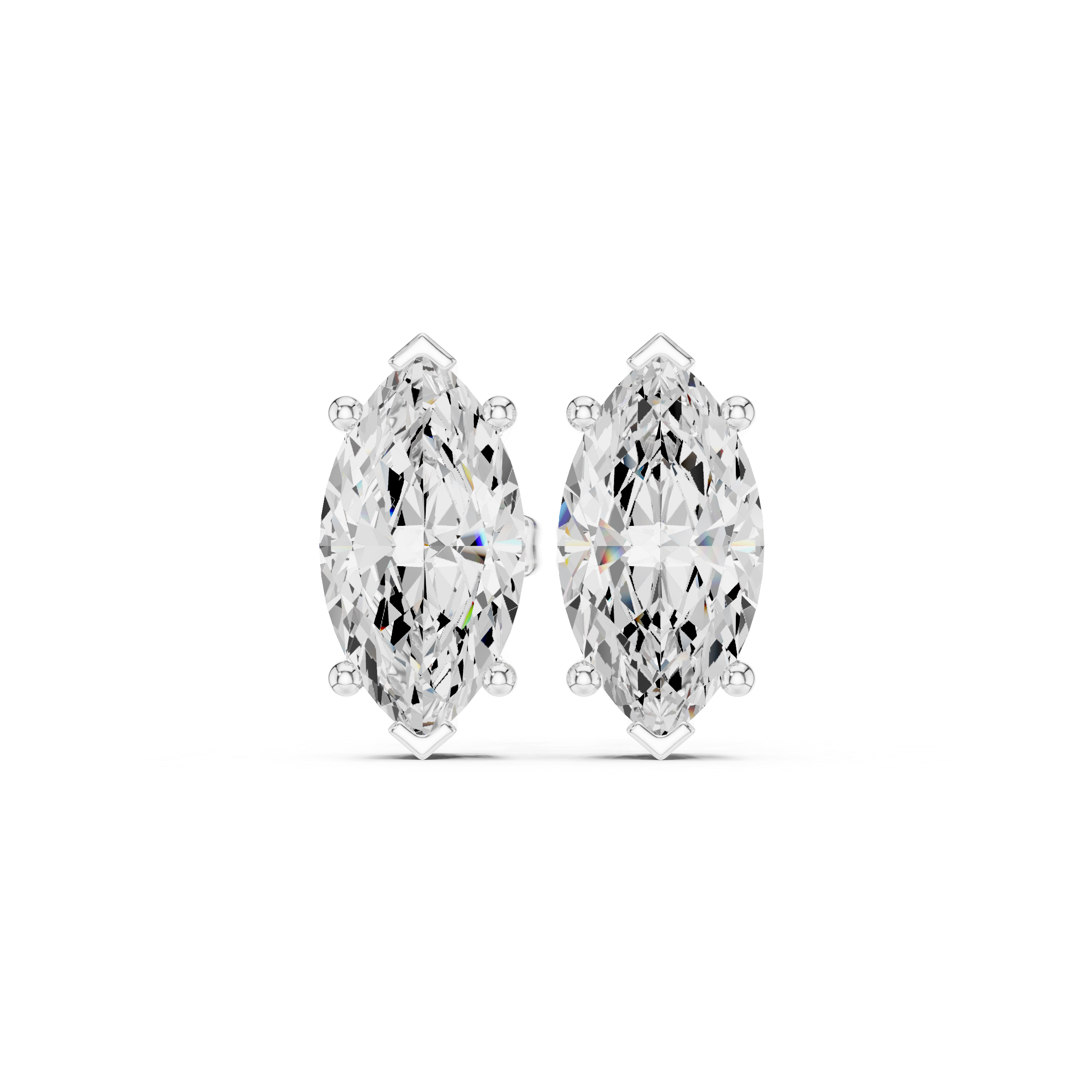 Marquise Cut Solitaire Stud Earrings