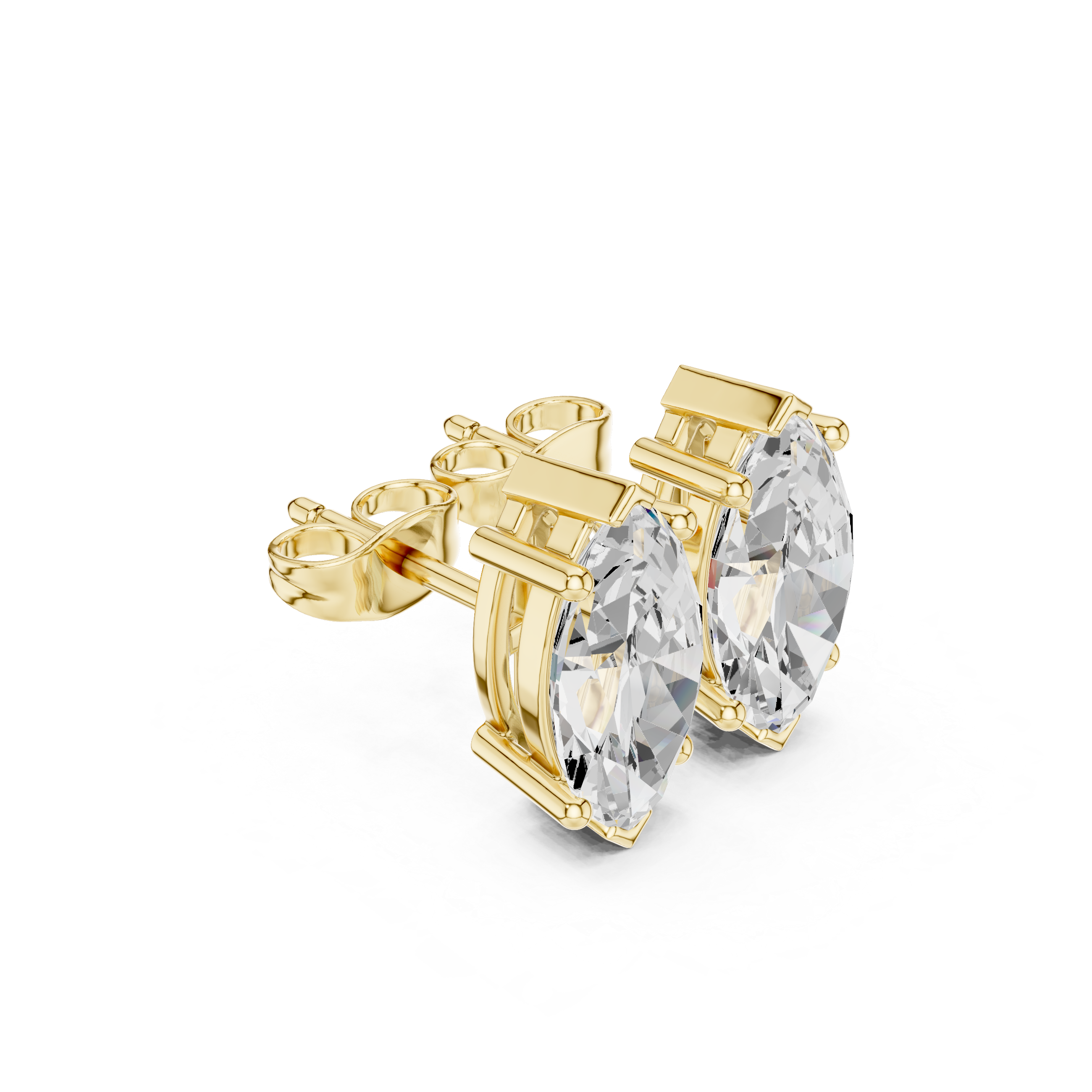 Marquise Cut Solitaire Stud Earrings