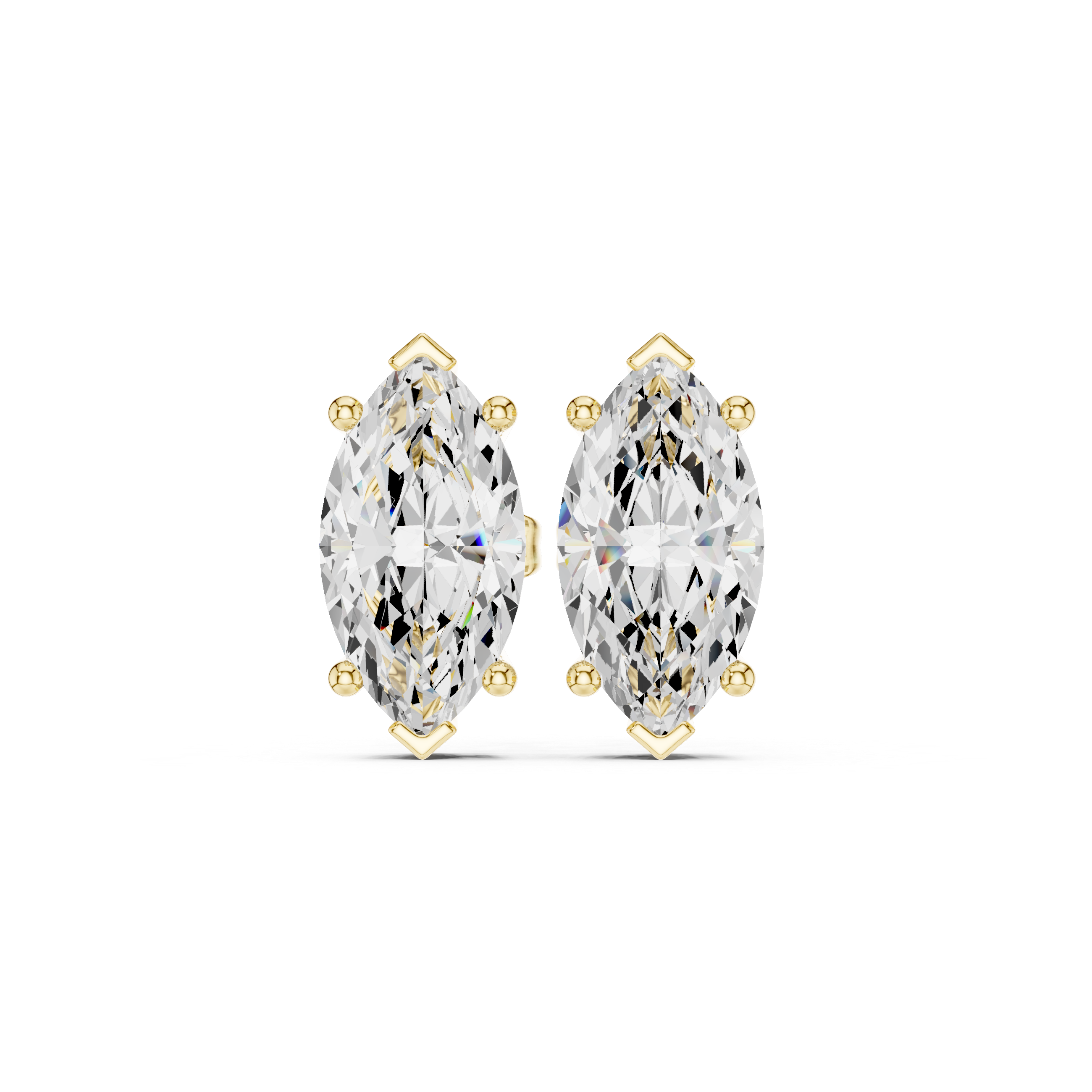 Marquise Cut Solitaire Stud Earrings