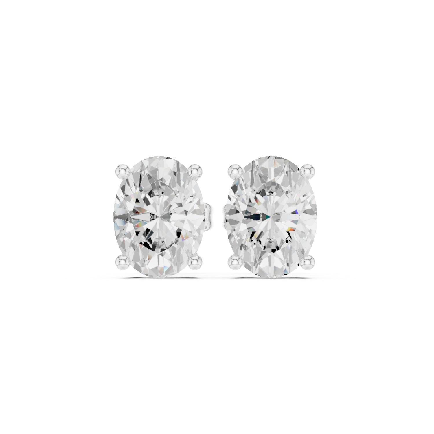 Oval Cut Solitaire Stud Earrings