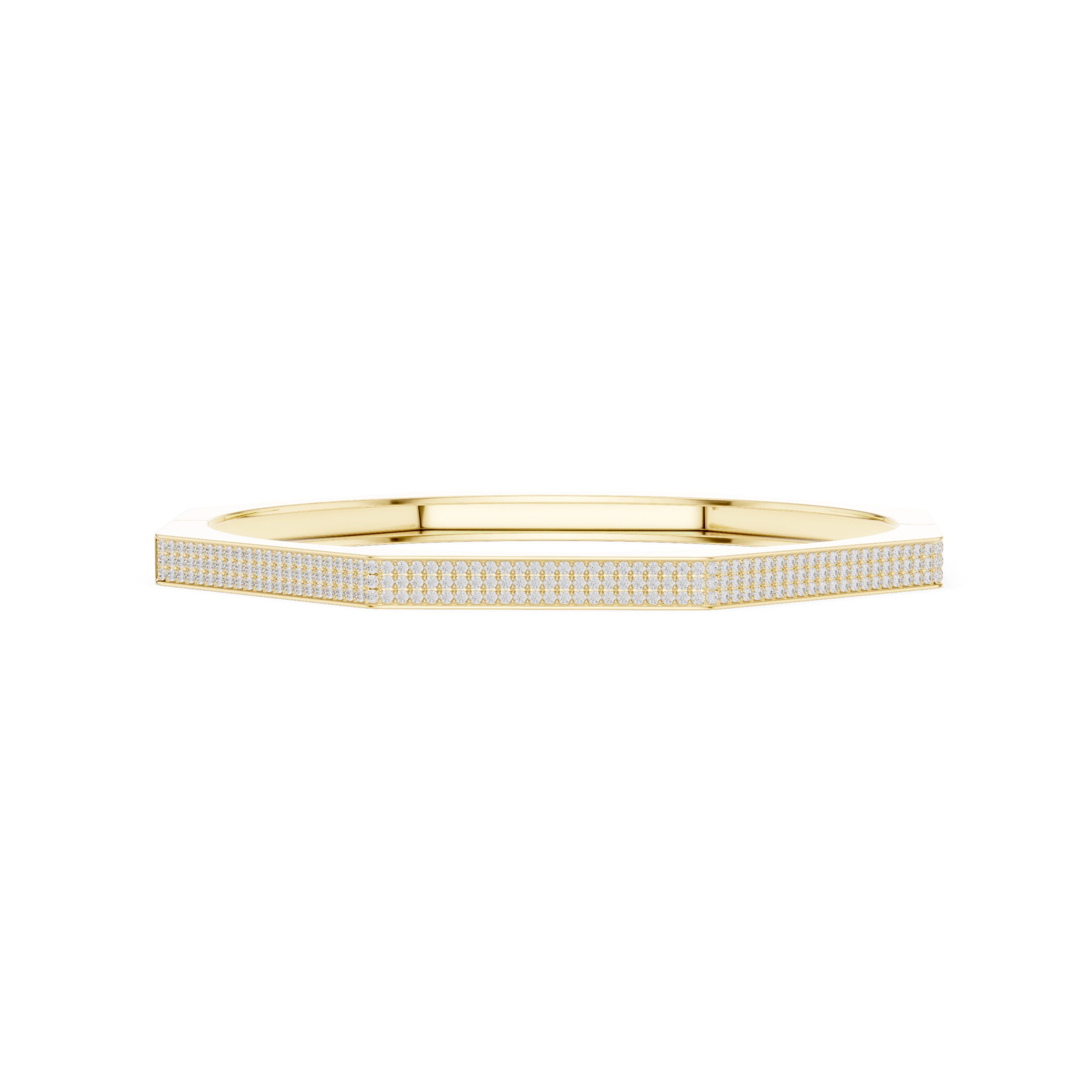 Geometric Pavé Diamond Bangle Bracelet