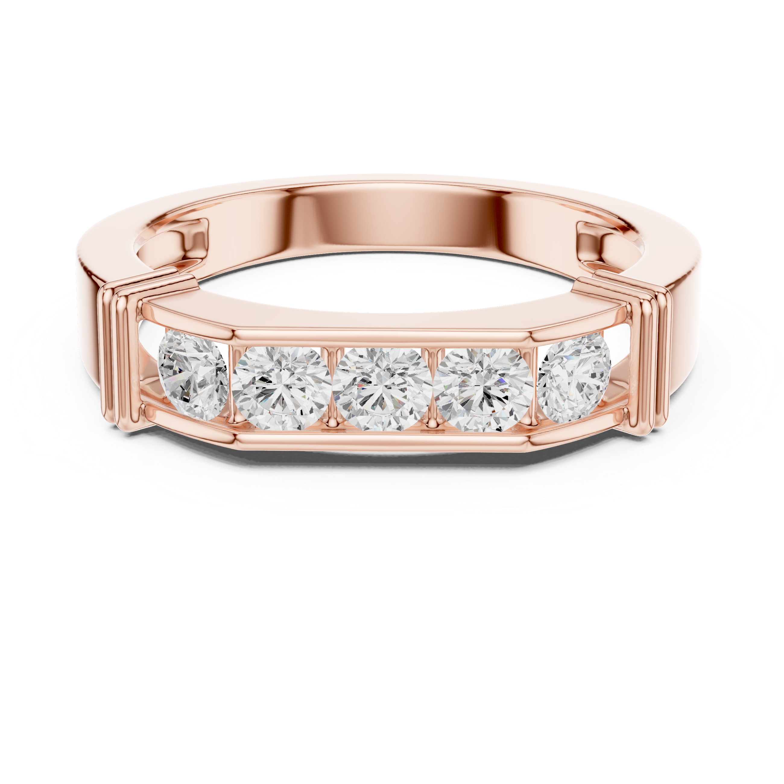 Men’s Horizontal Diamond Bar Ring in Gold