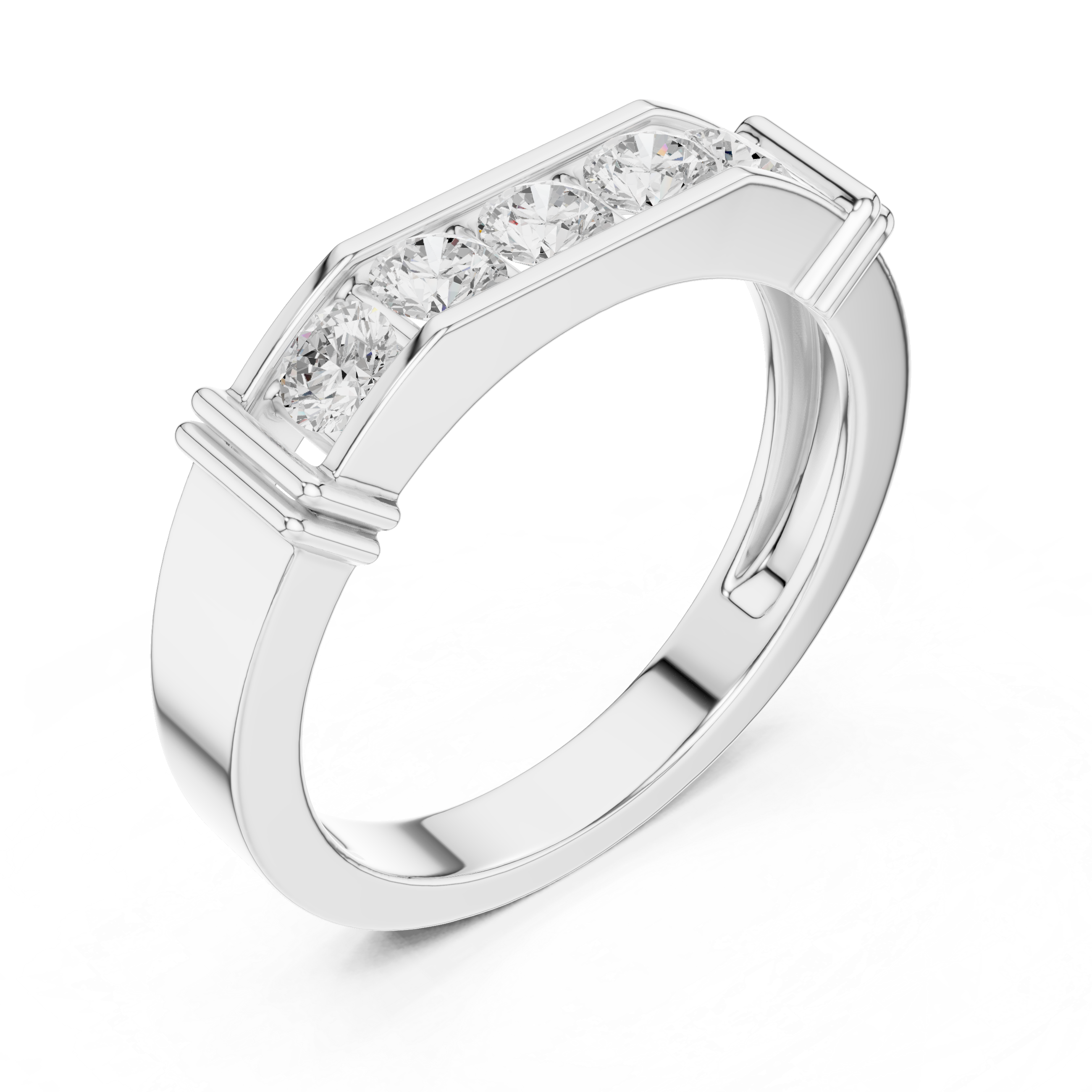 Men’s Horizontal Diamond Bar Ring in Gold