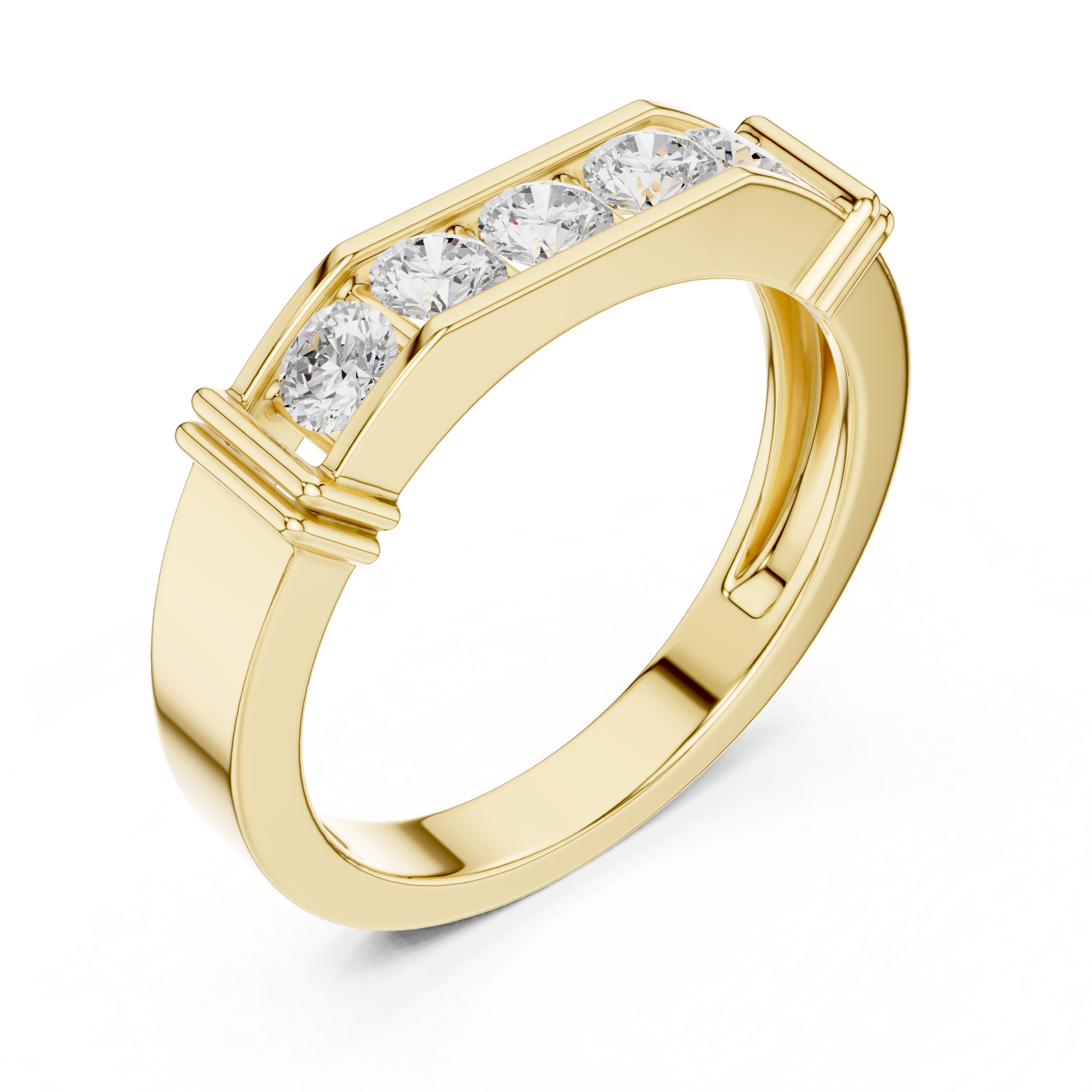 Men’s Horizontal Diamond Bar Ring in Gold