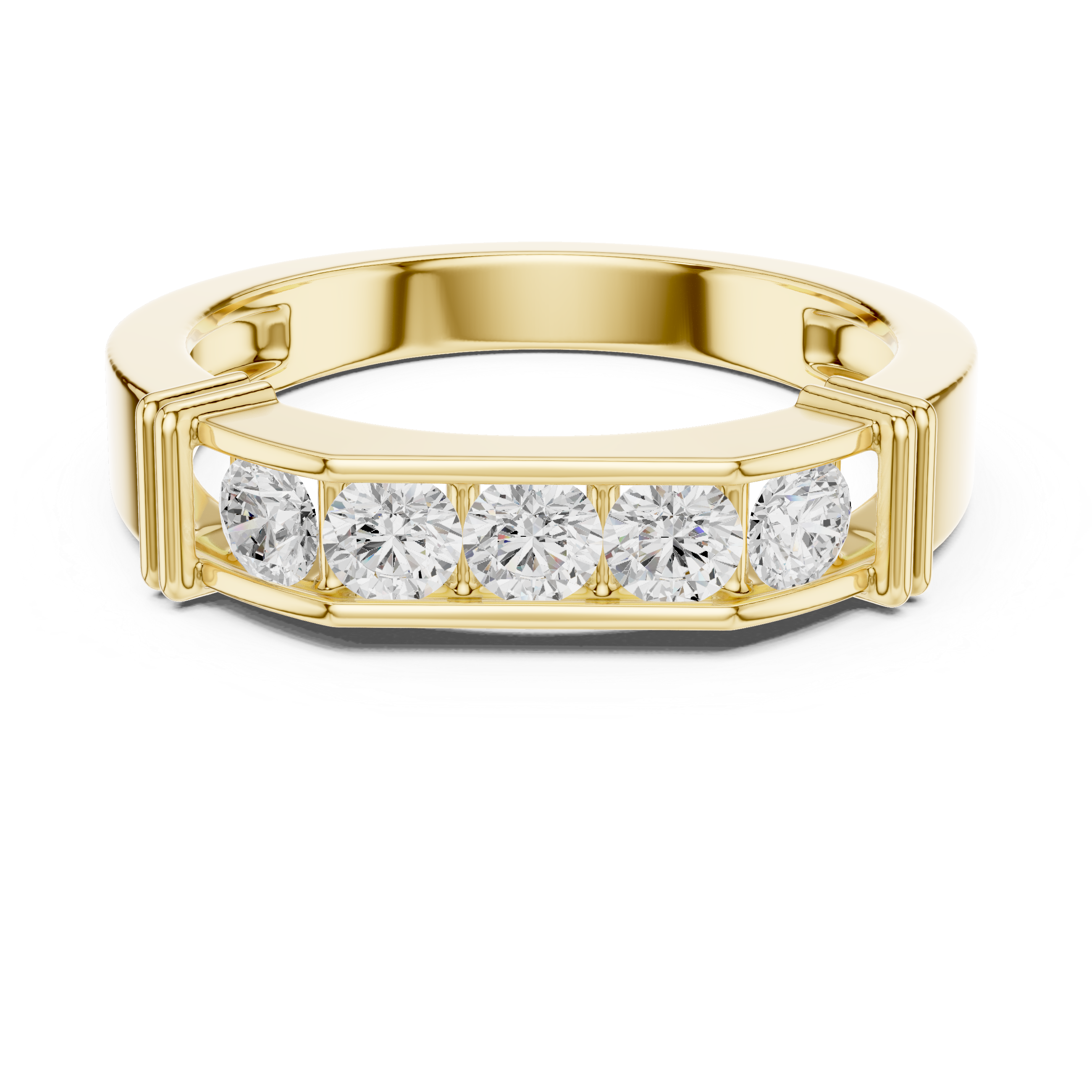 Men’s Horizontal Diamond Bar Ring in Gold