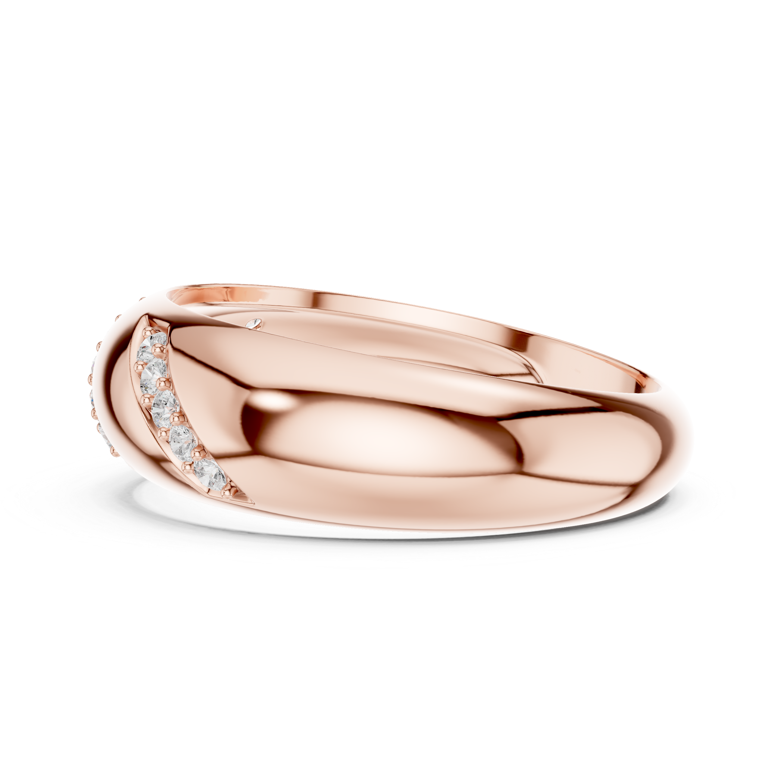 Men’s Diamond Accent Gold Band with Diagonal Pavé Design