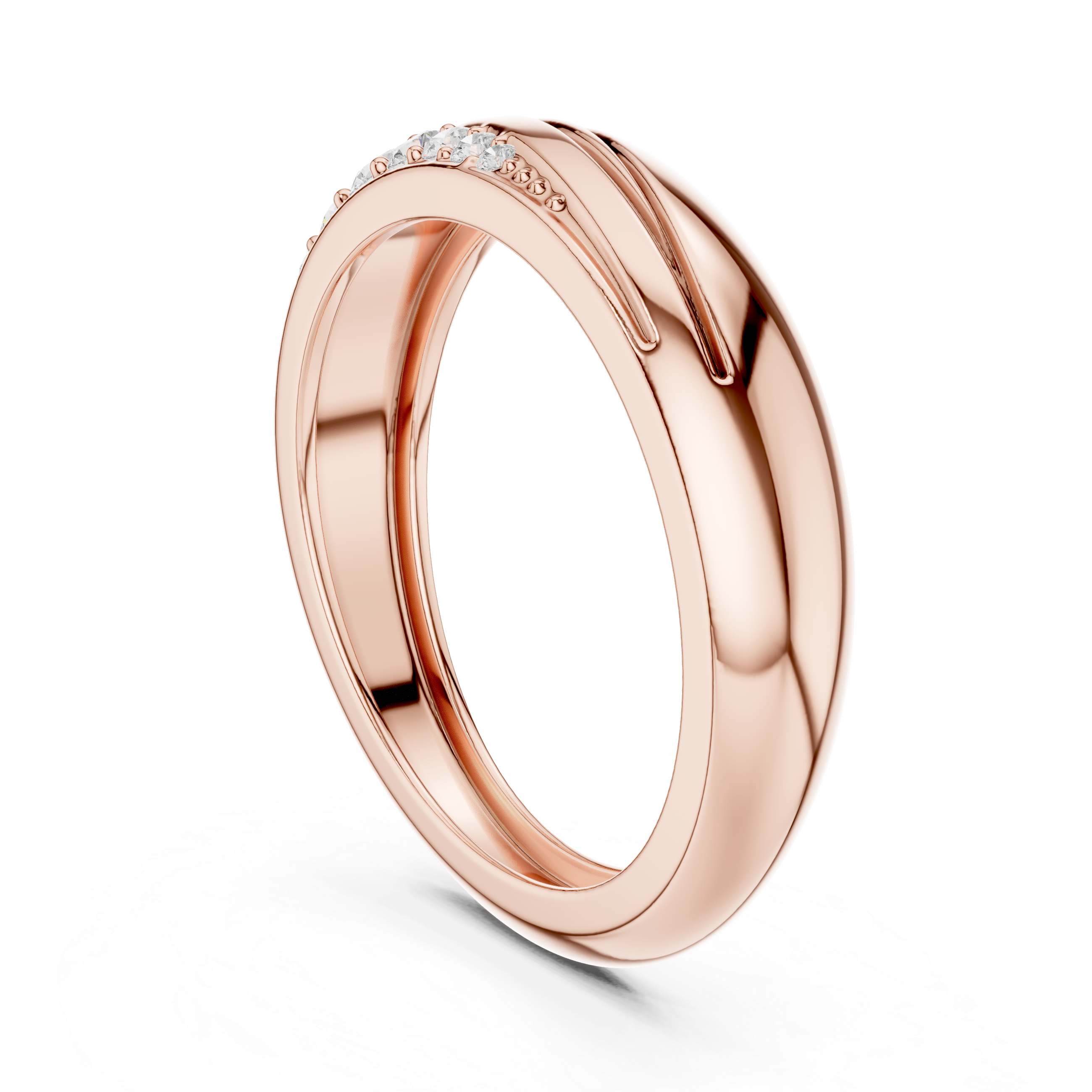 Wave Design Pavé Diamond Men’s Ring