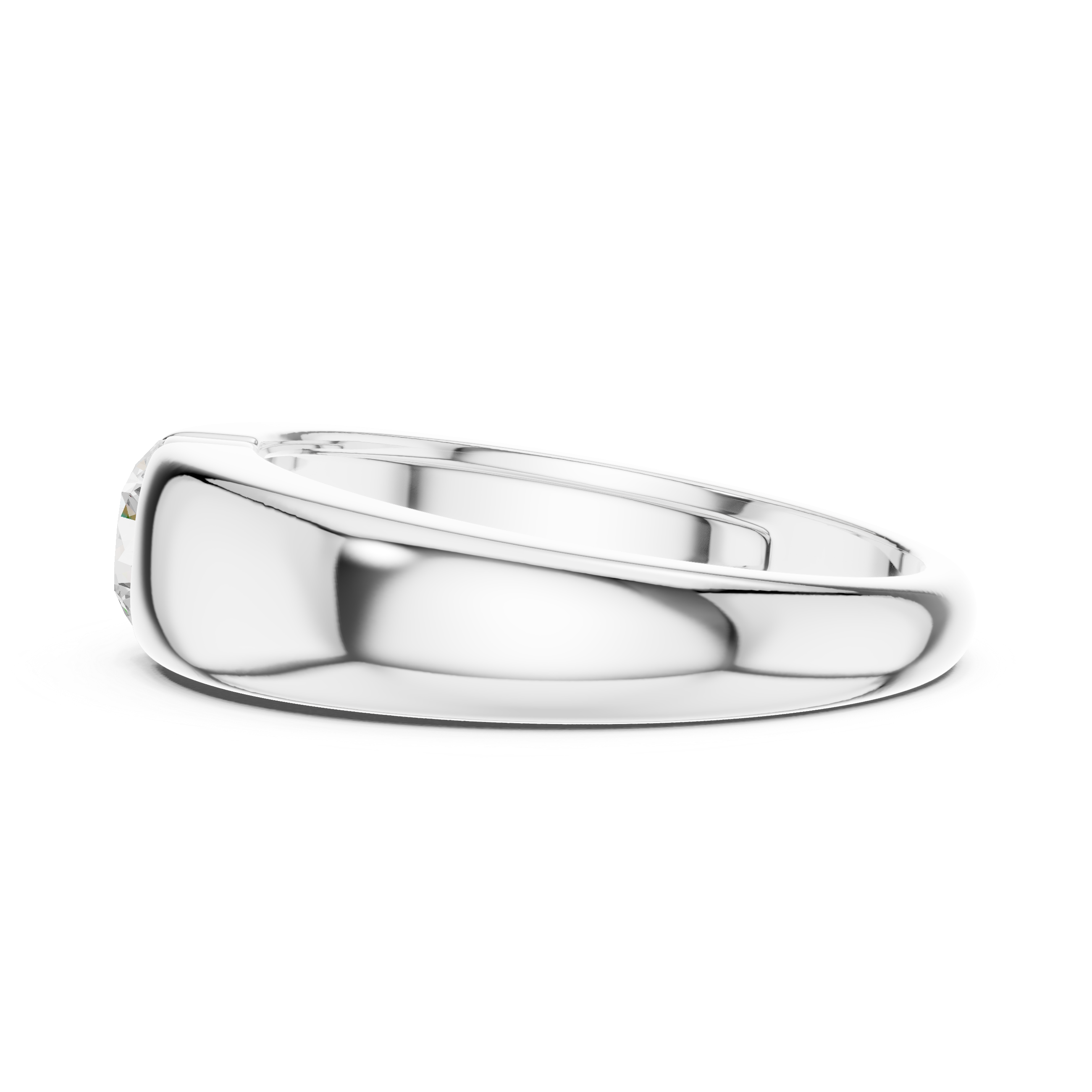 Minimal Bezel Set Solitaire Men’s Ring