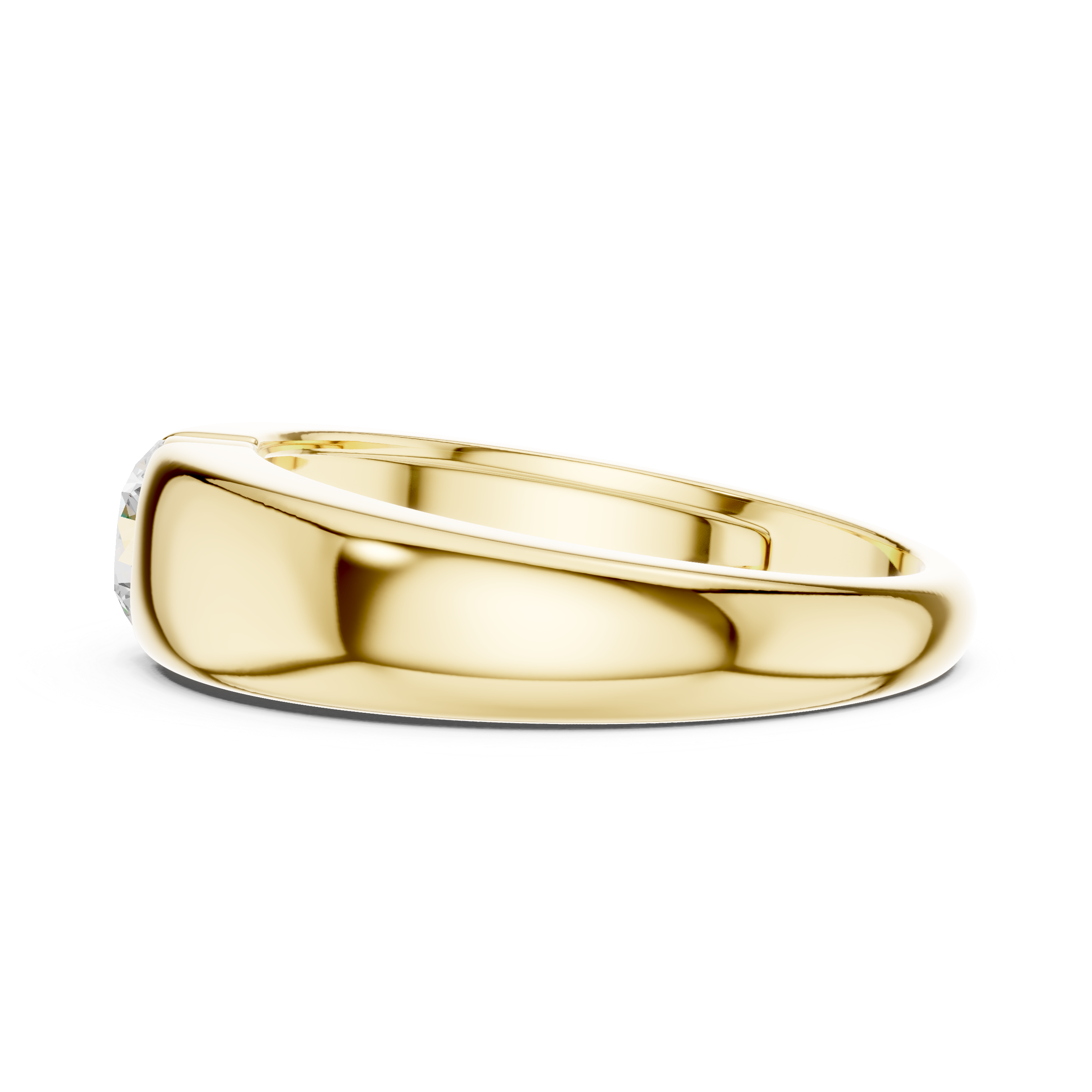 Minimal Bezel Set Solitaire Men’s Ring