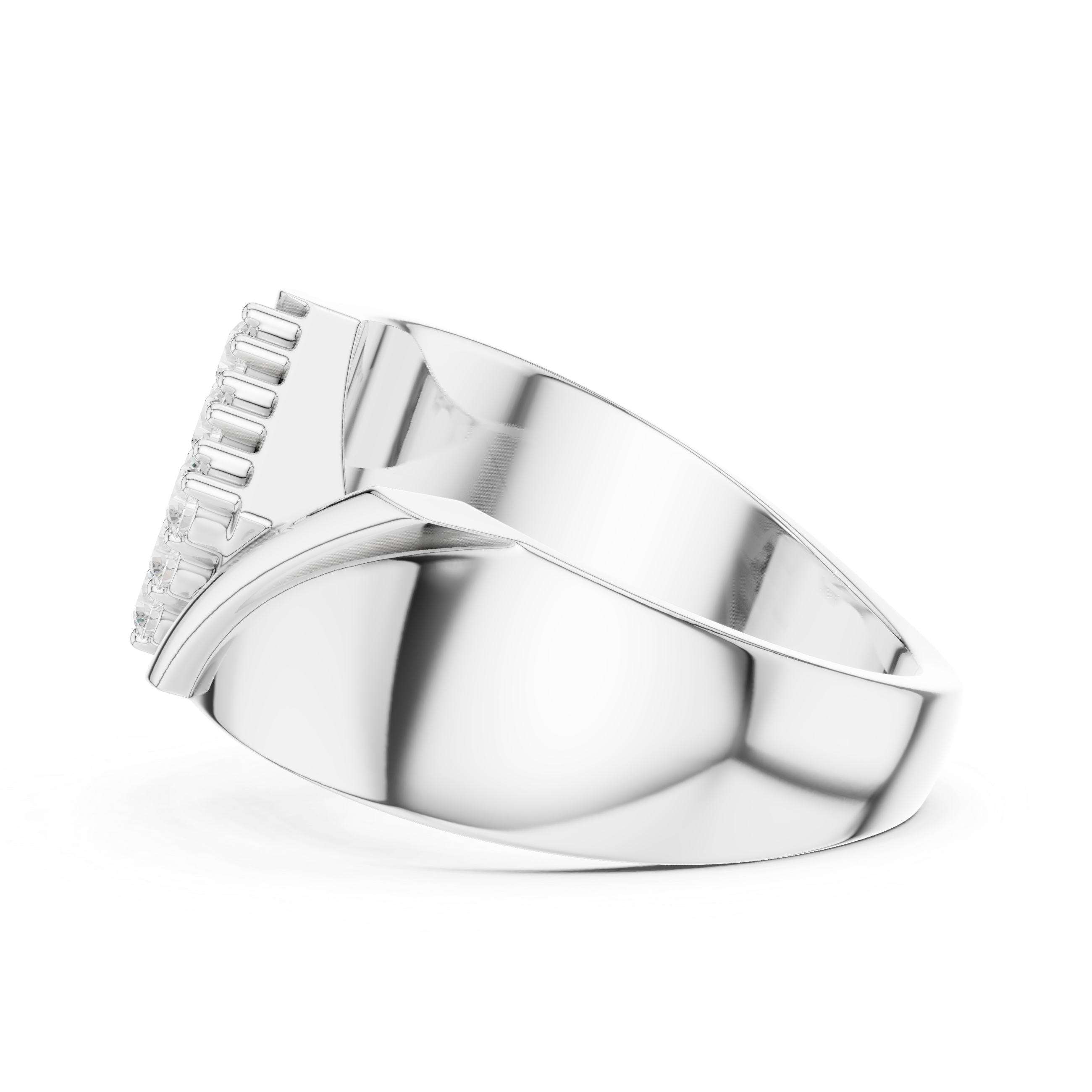 Diagonal Cluster Diamond Men’s Statement Ring