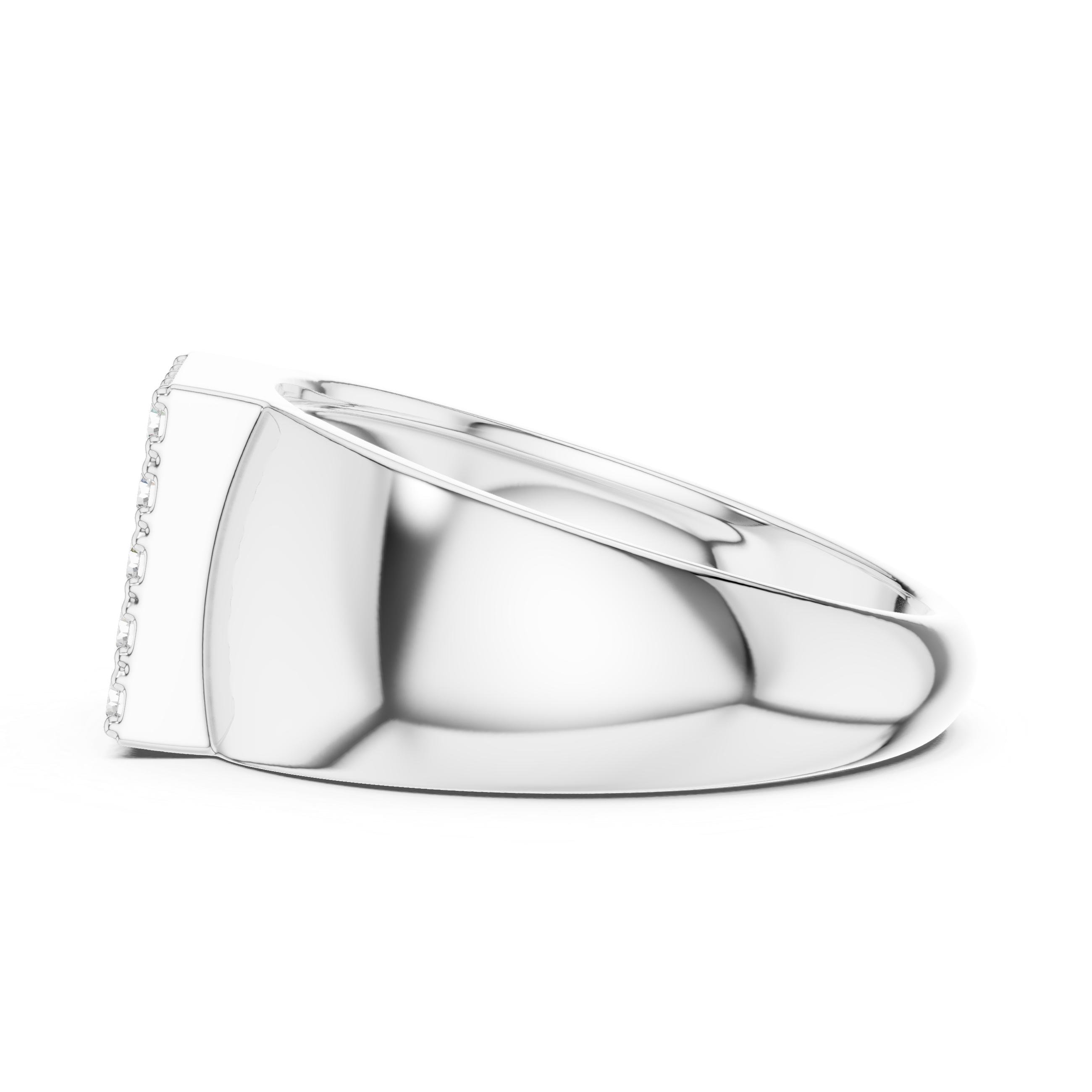 Square Cluster Diamond Men’s Signet Ring