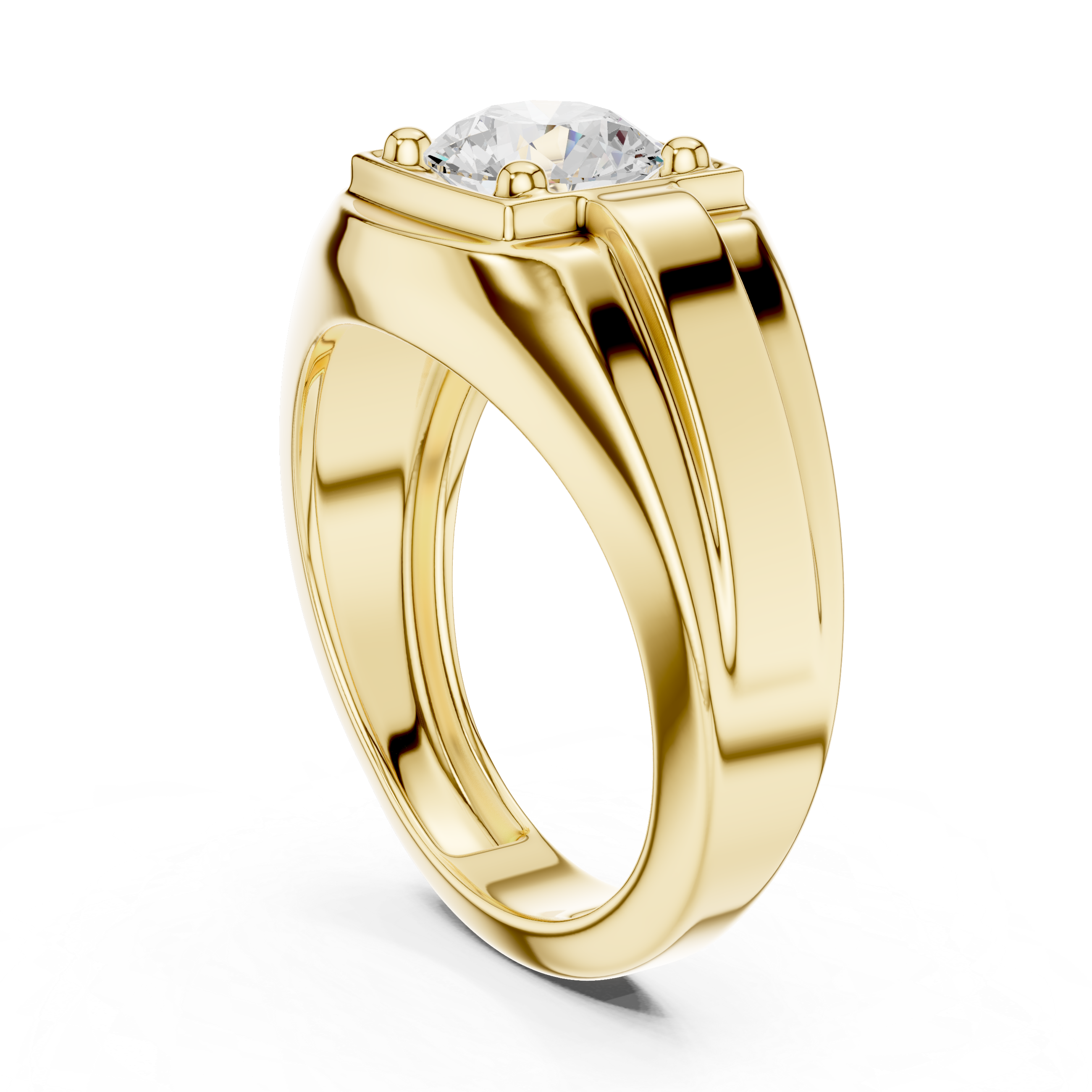 Classic Solitaire Diamond Men’s Signet Ring