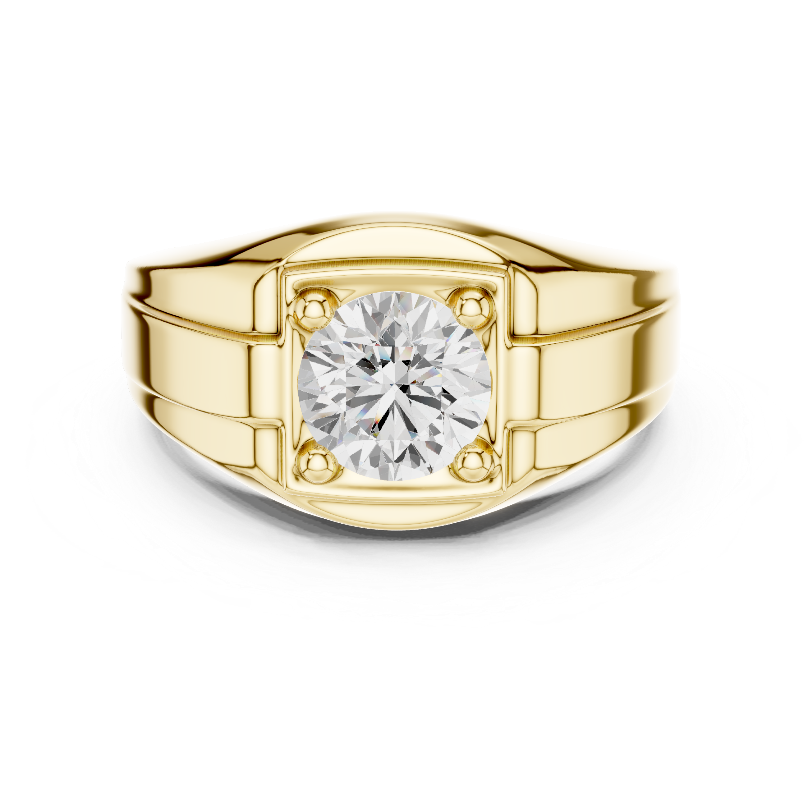 Classic Solitaire Diamond Men’s Signet Ring