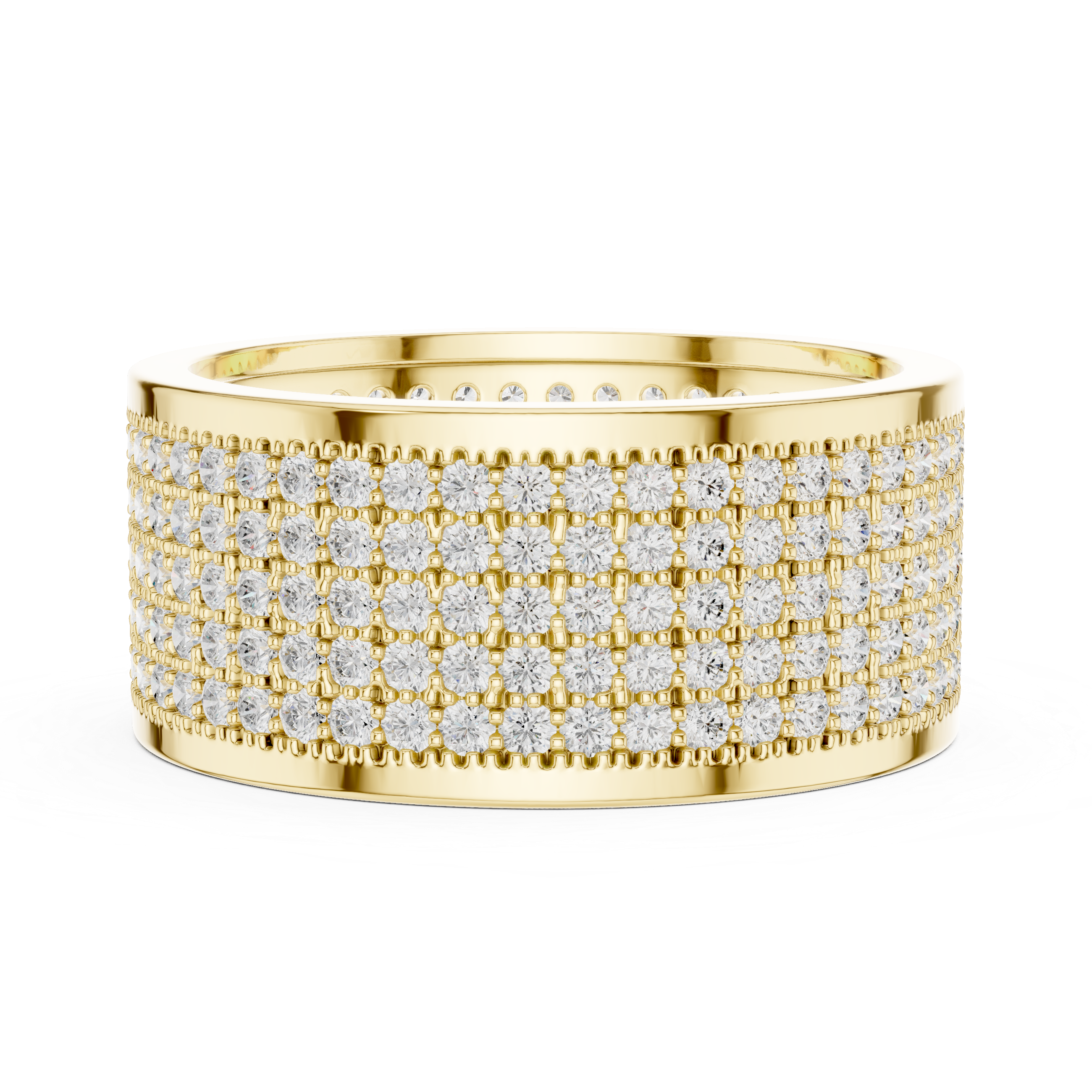 Wide Micro Pavé Diamond Men’s Band Ring
