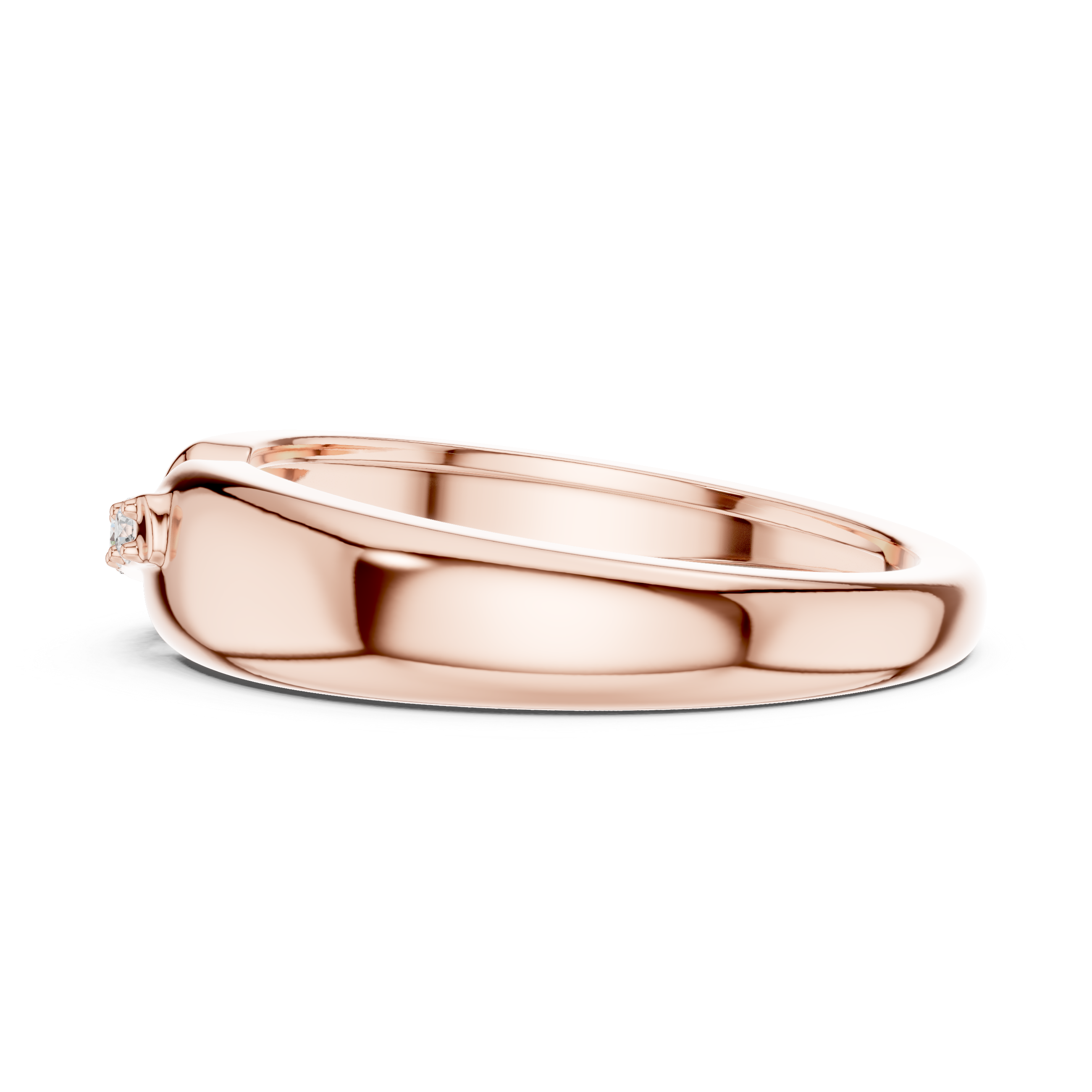 Modern Open Design Men's Ring with 4 Stones