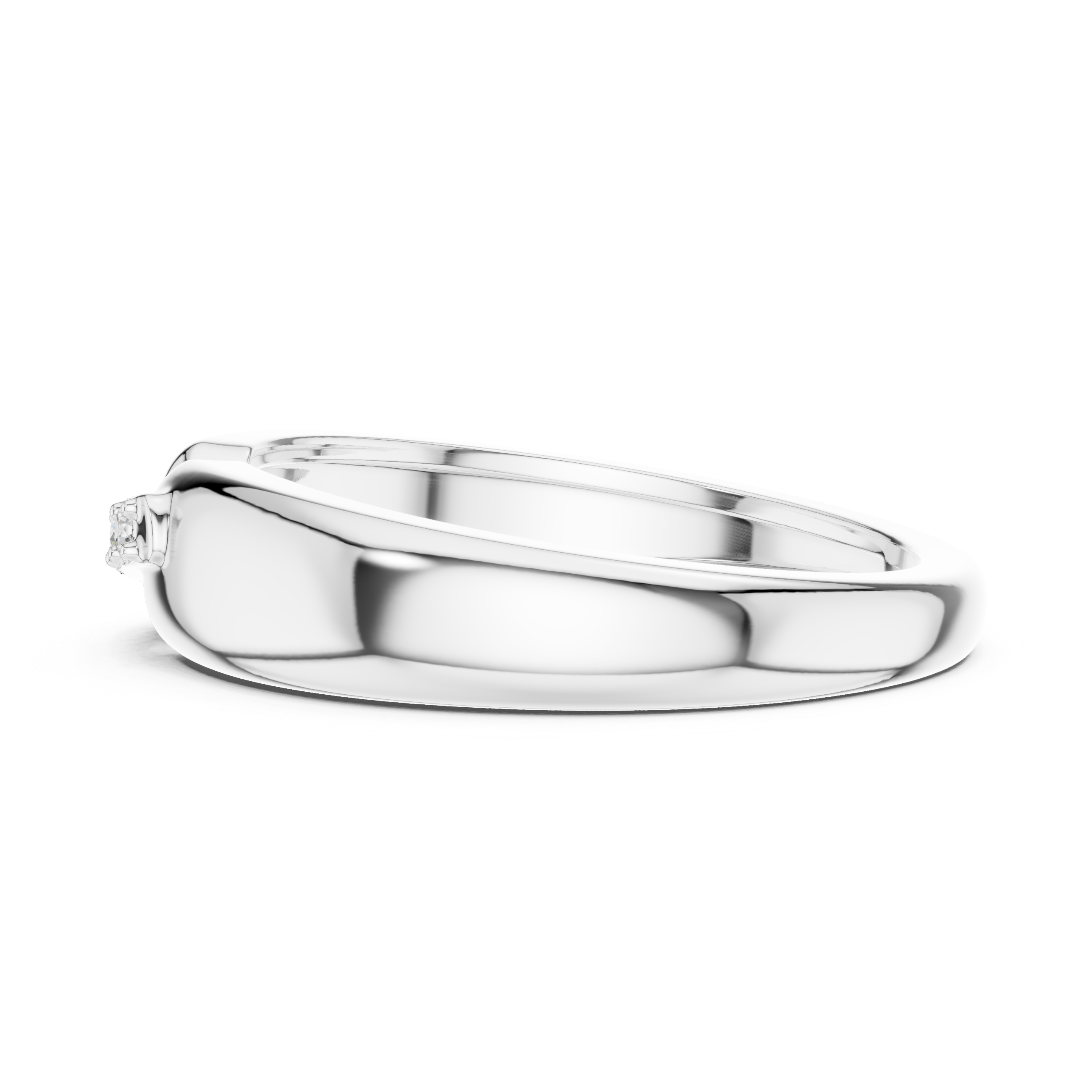 Modern Open Design Men's Ring with 4 Stones
