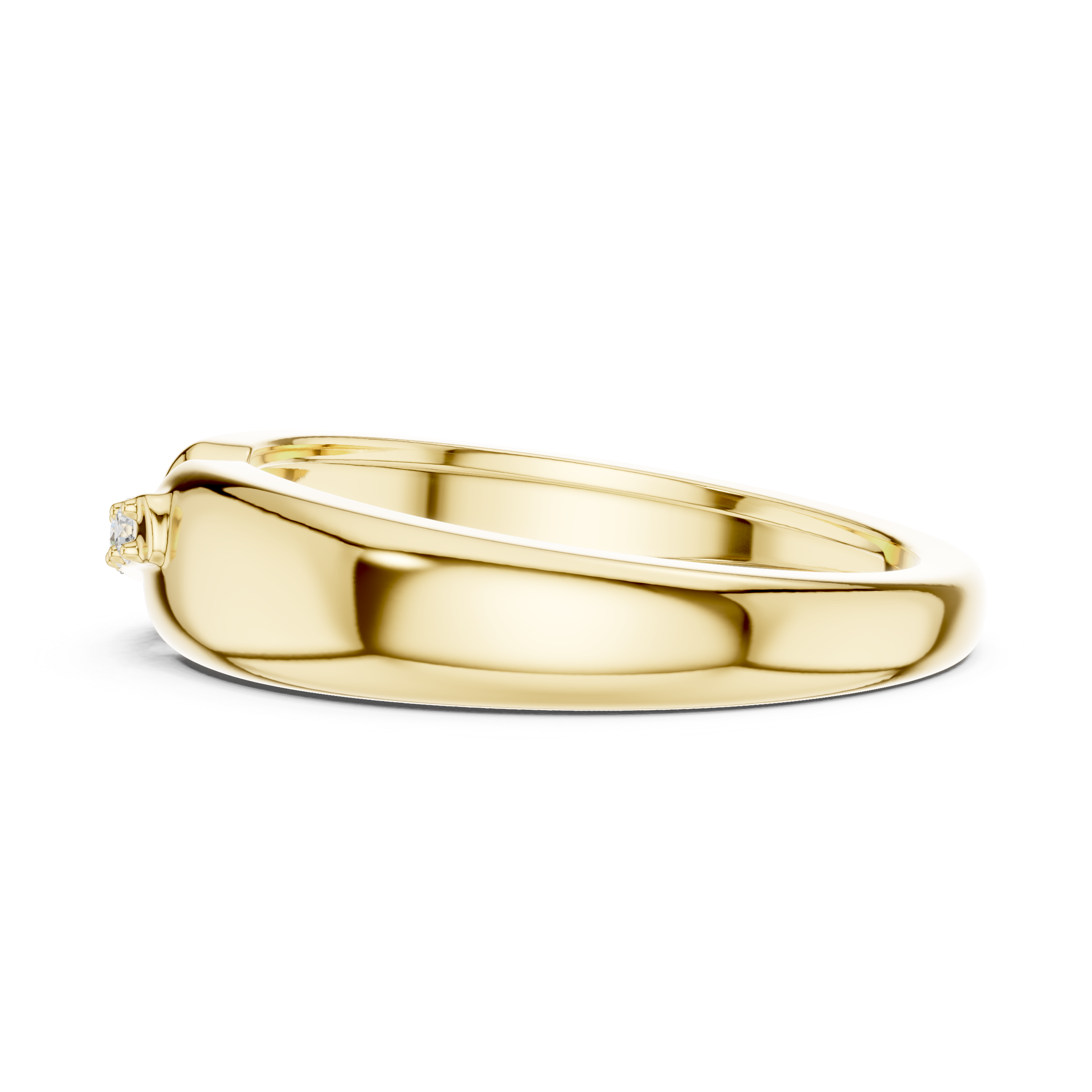 Modern Open Design Men's Ring with 4 Stones