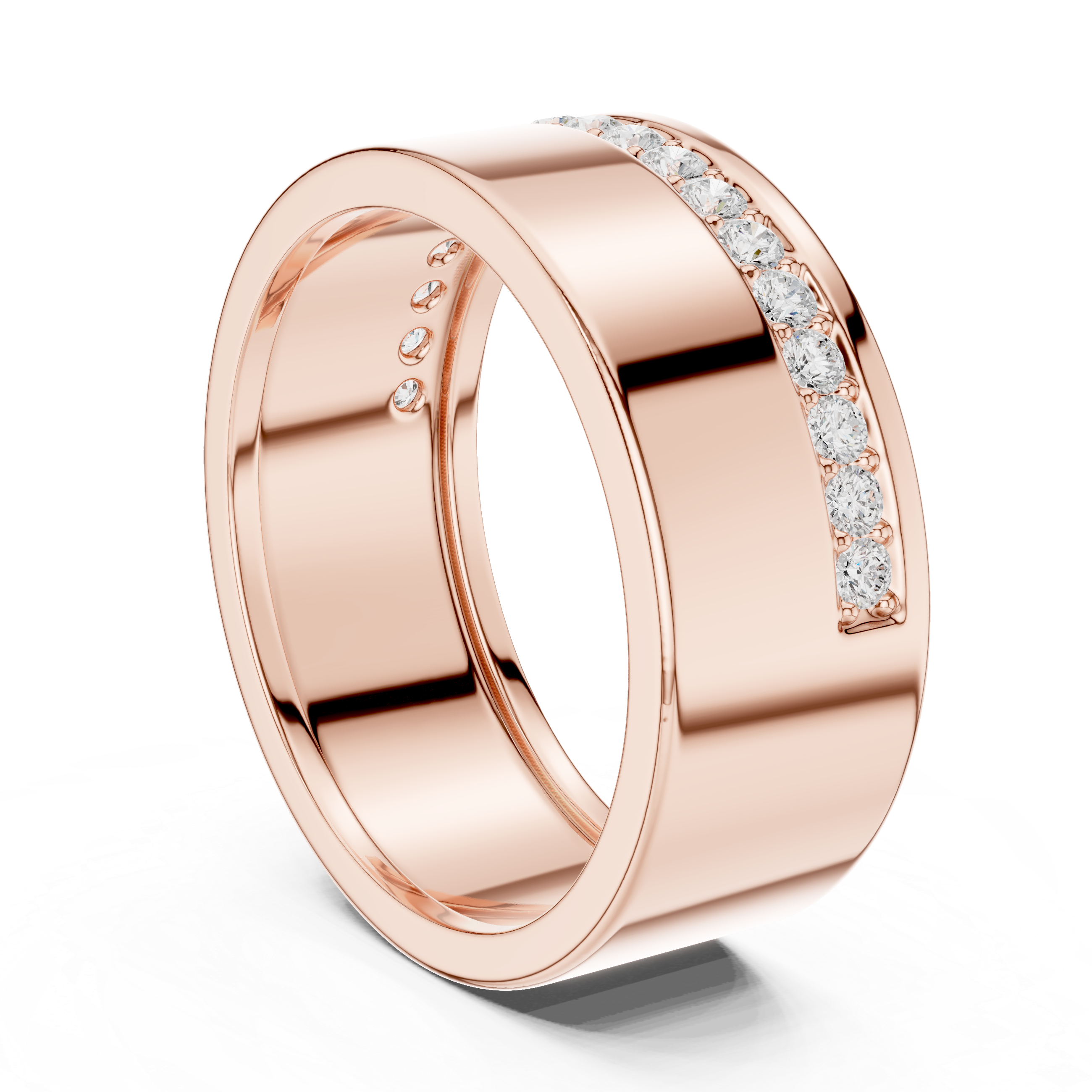 Wide Band Pavé Diamond Ring