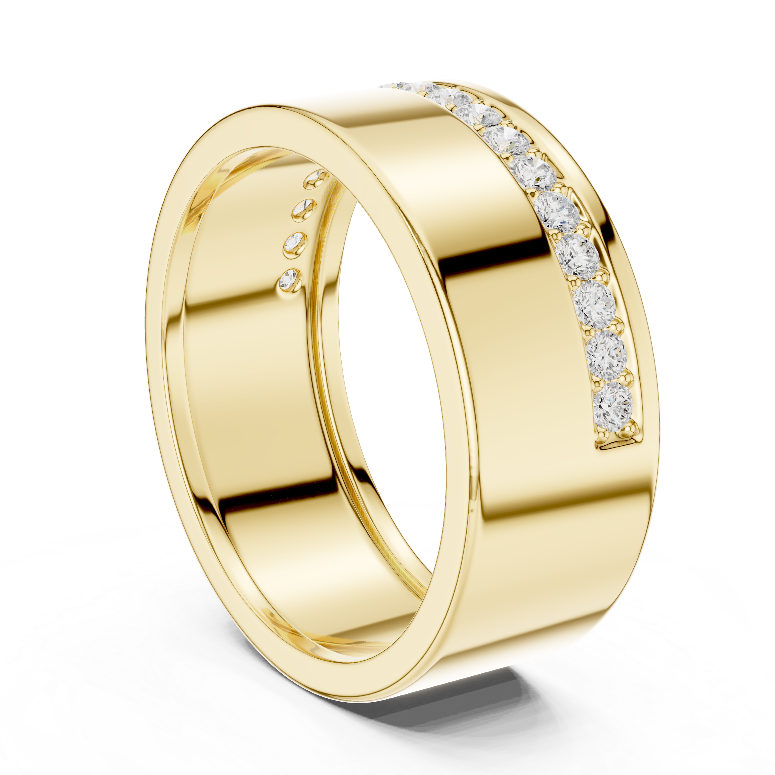 Wide Band Pavé Diamond Ring