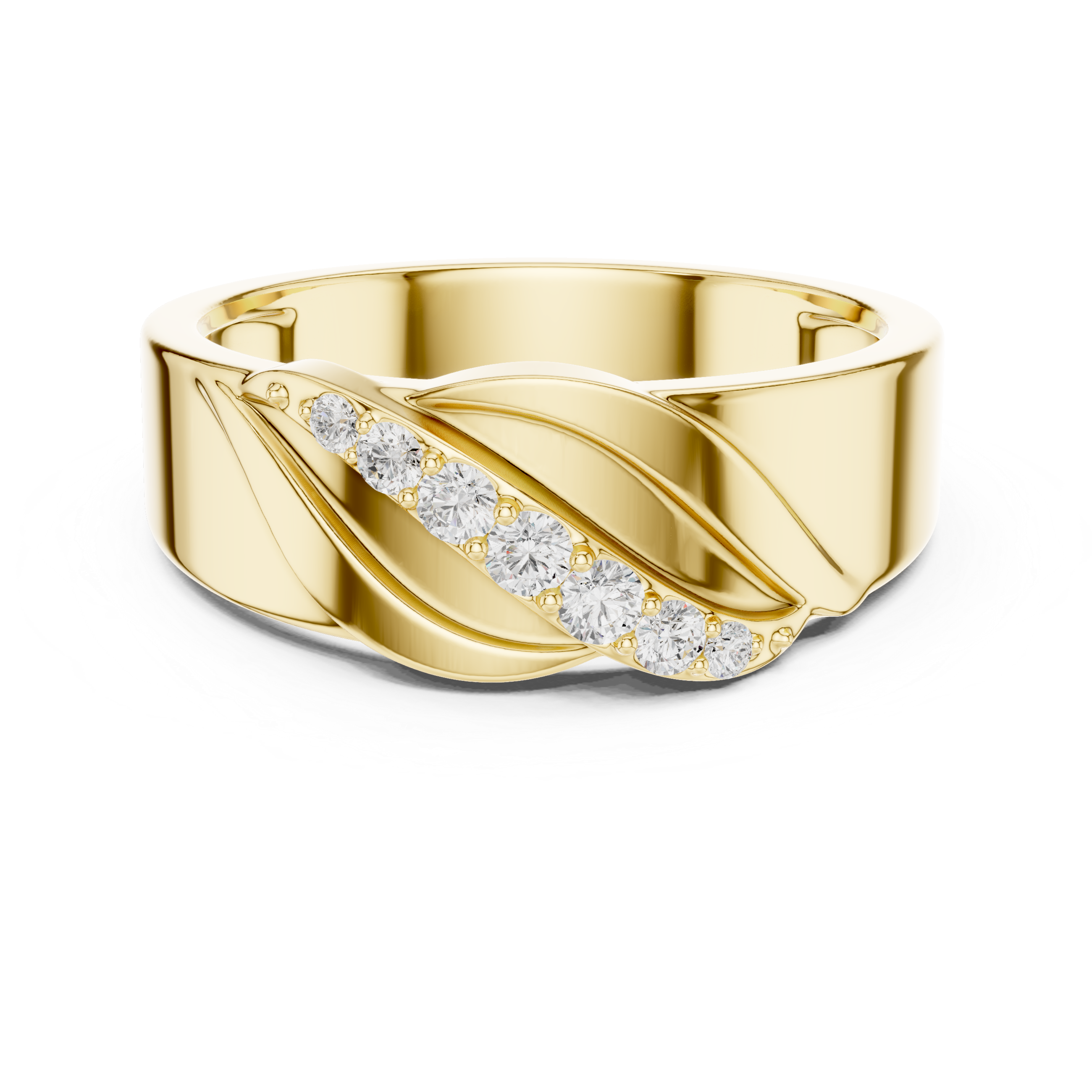 Wave Design Multi-Stone Diamond Ring